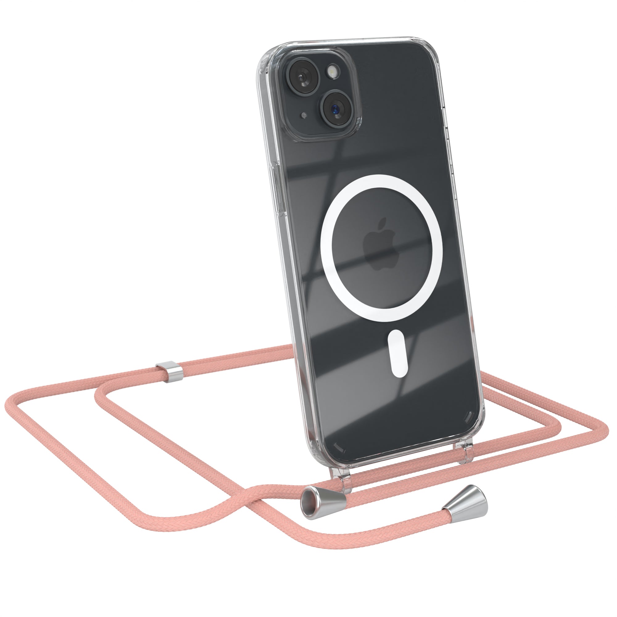 iPhone 15 Plus transparente Hülle + Kordel mit MagSafe