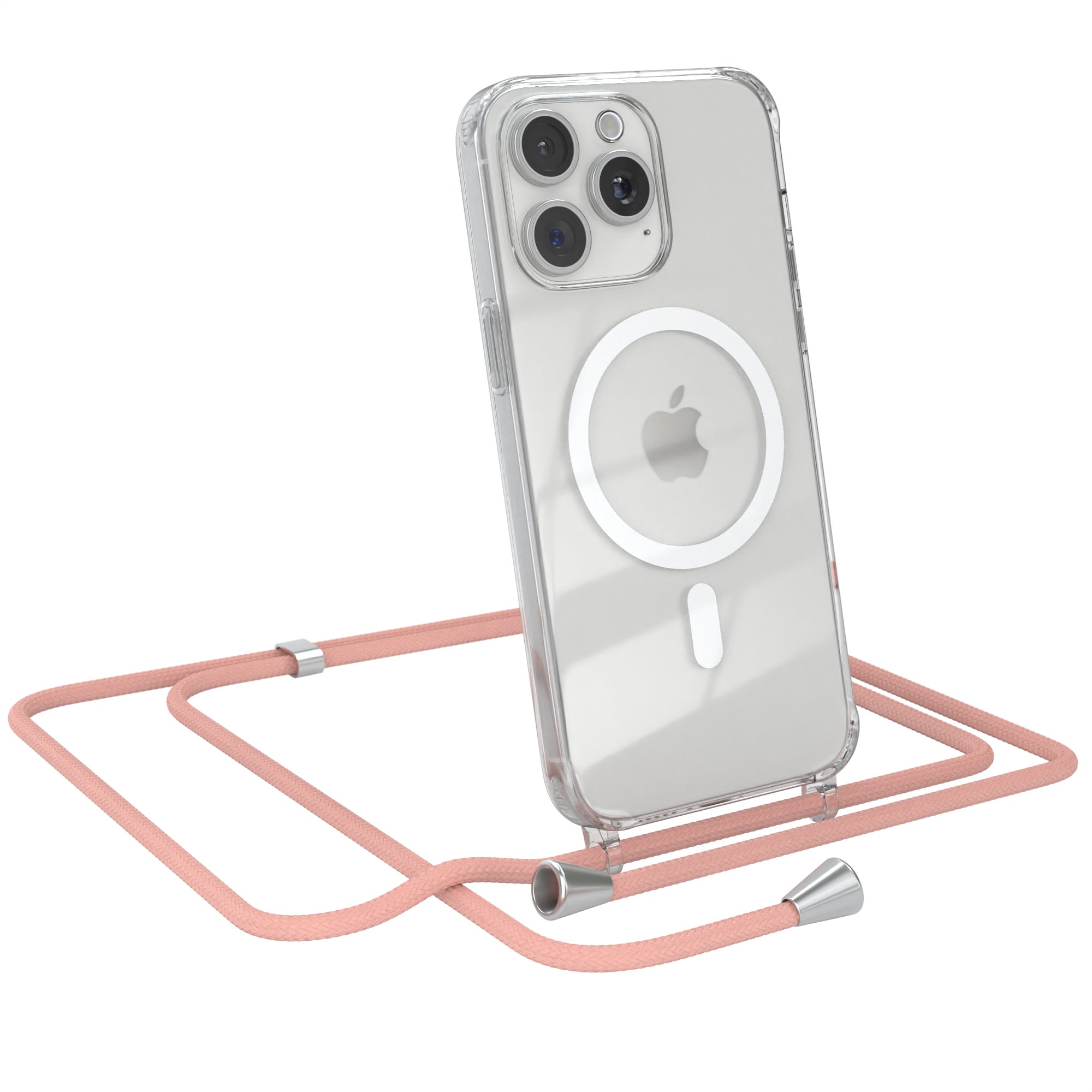 iPhone 15 Pro Max transparente Handykette mit Kordel und MagSafe Funktion
