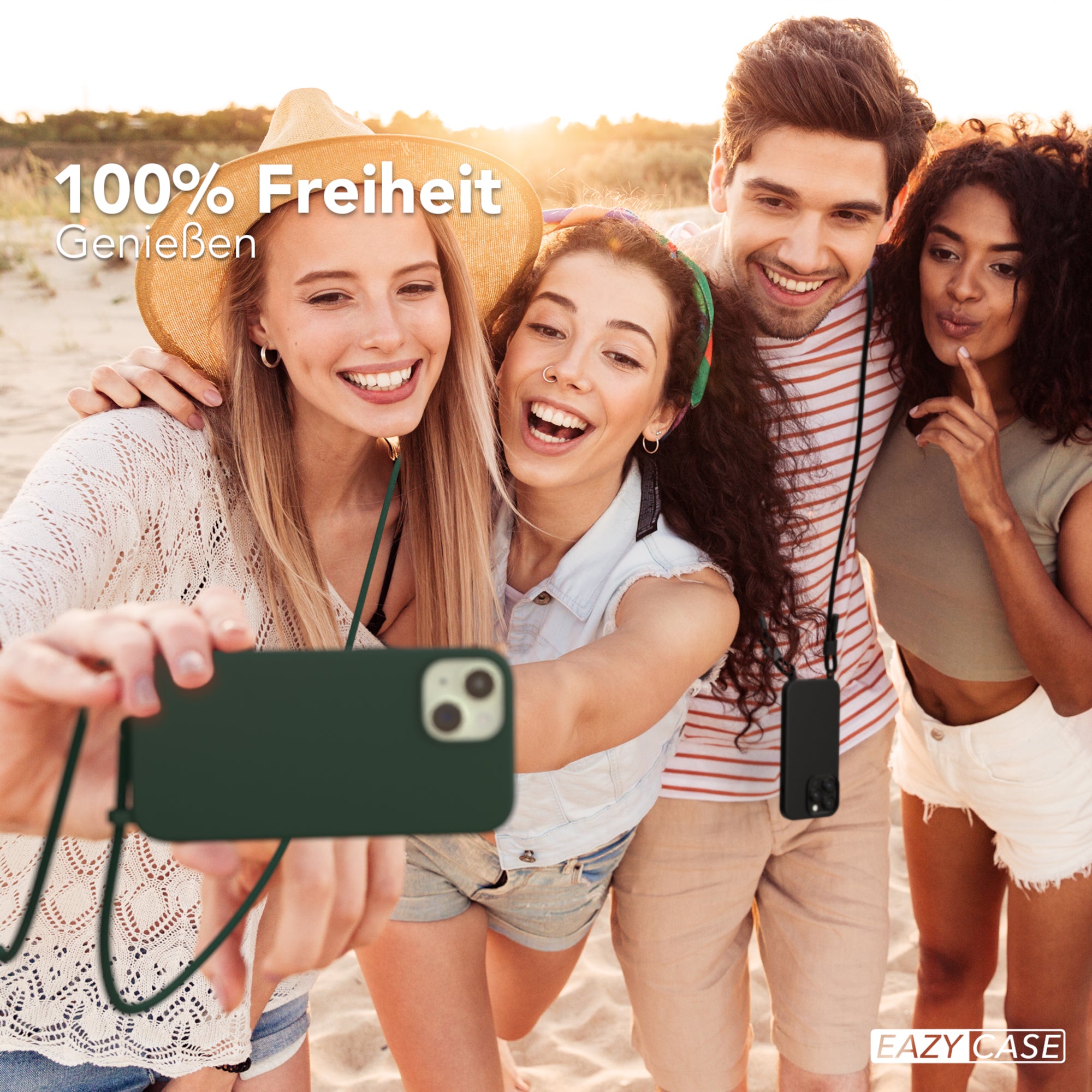 iPhone 15 Silikonhülle + Uni Kordel