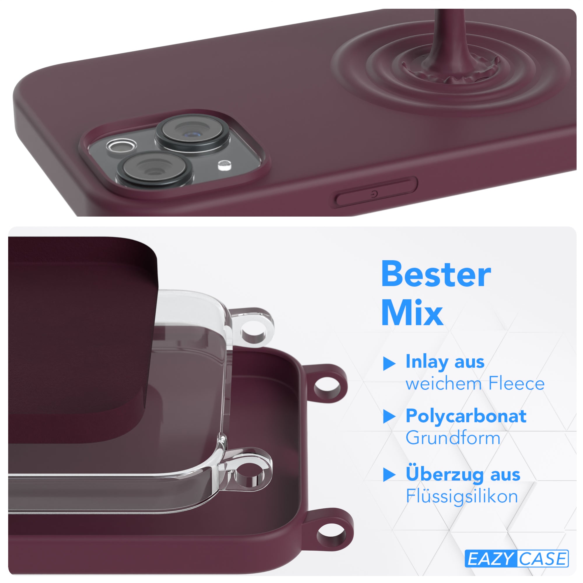 iPhone 15 Silikonhülle + breites Band