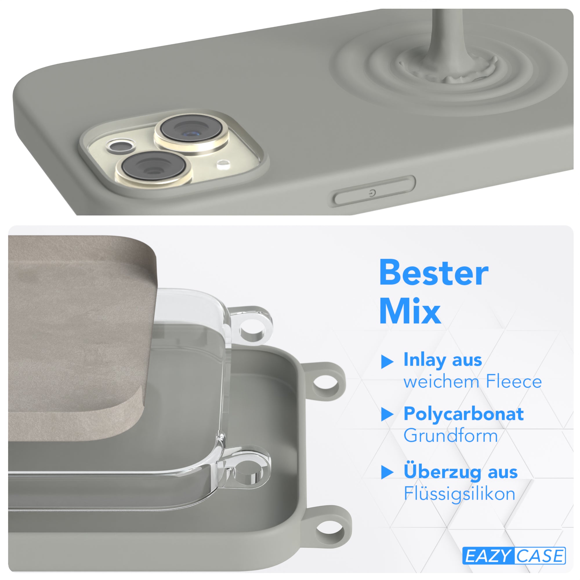 iPhone 15 Silikonhülle + breites Band