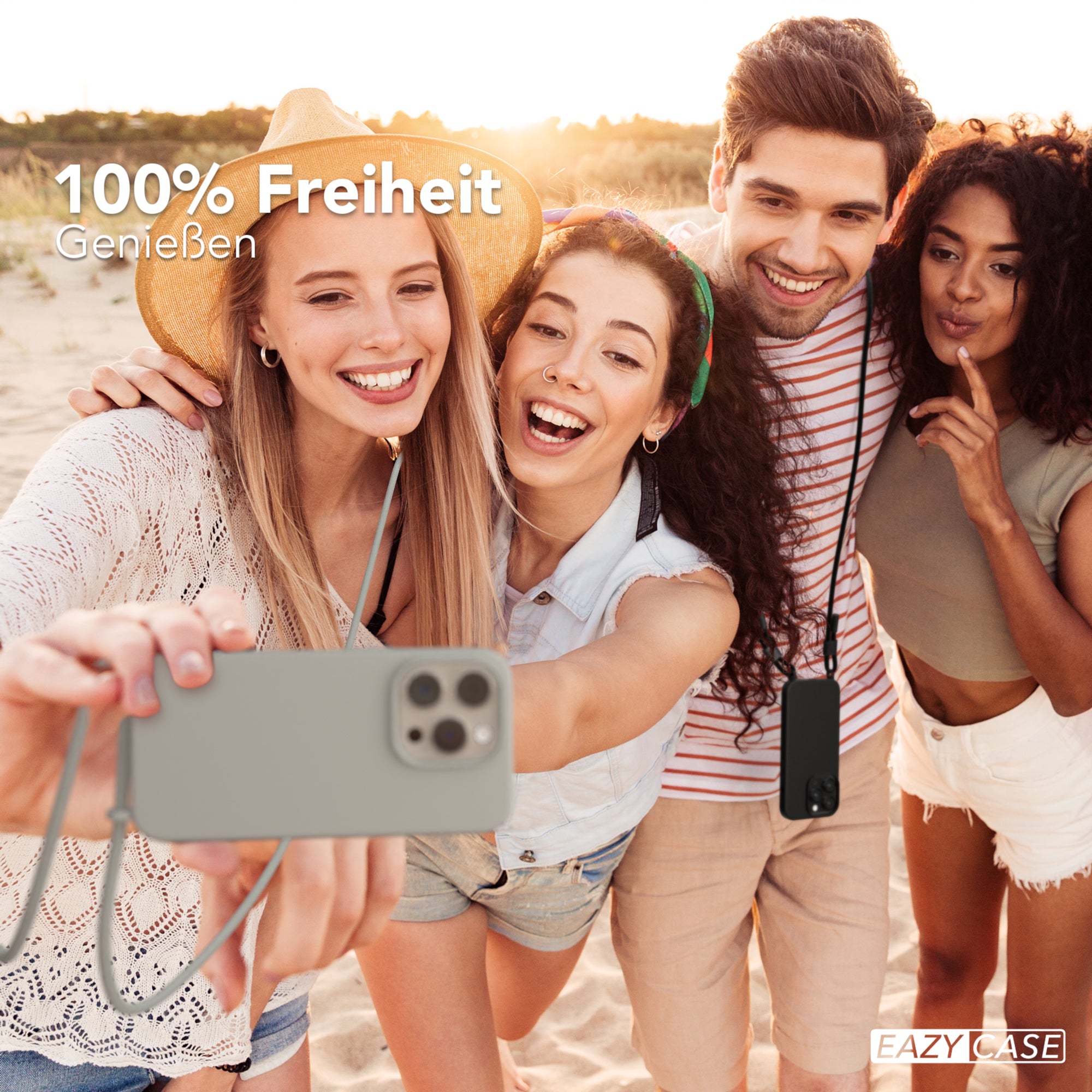 iPhone 15 Pro Silikonhülle + Uni Kordel