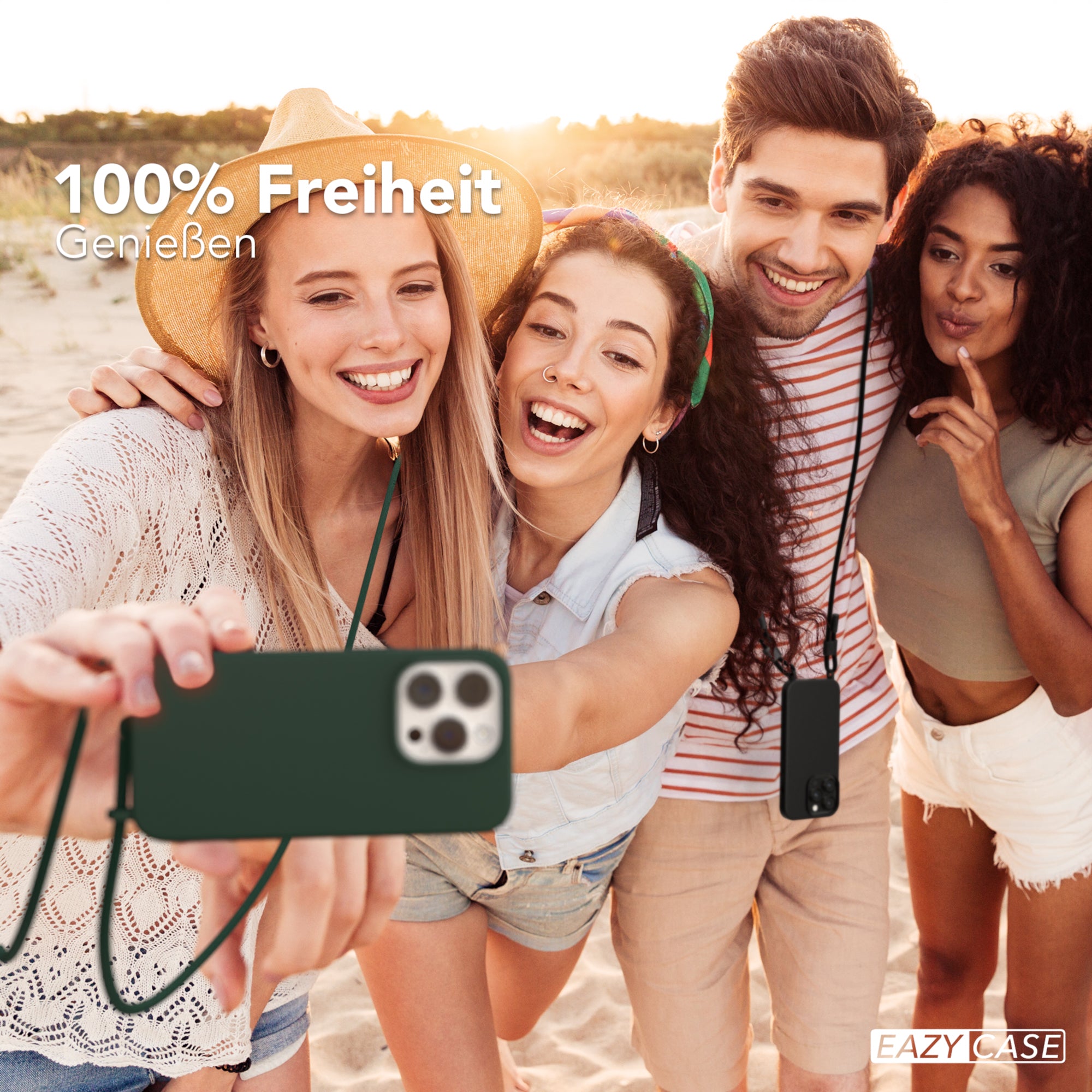 iPhone 15 Pro Silikonhülle + Uni Kordel