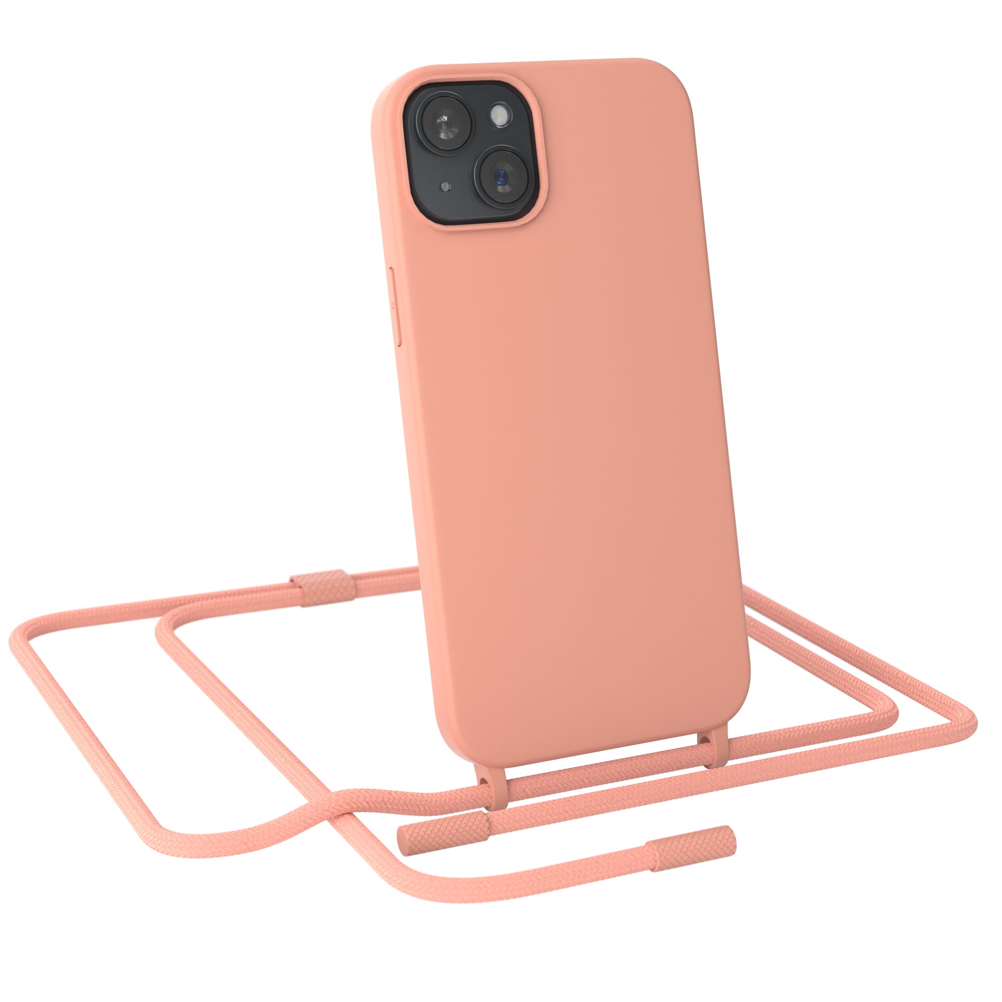 iPhone 15 Plus Silikonhülle + Uni Kordel