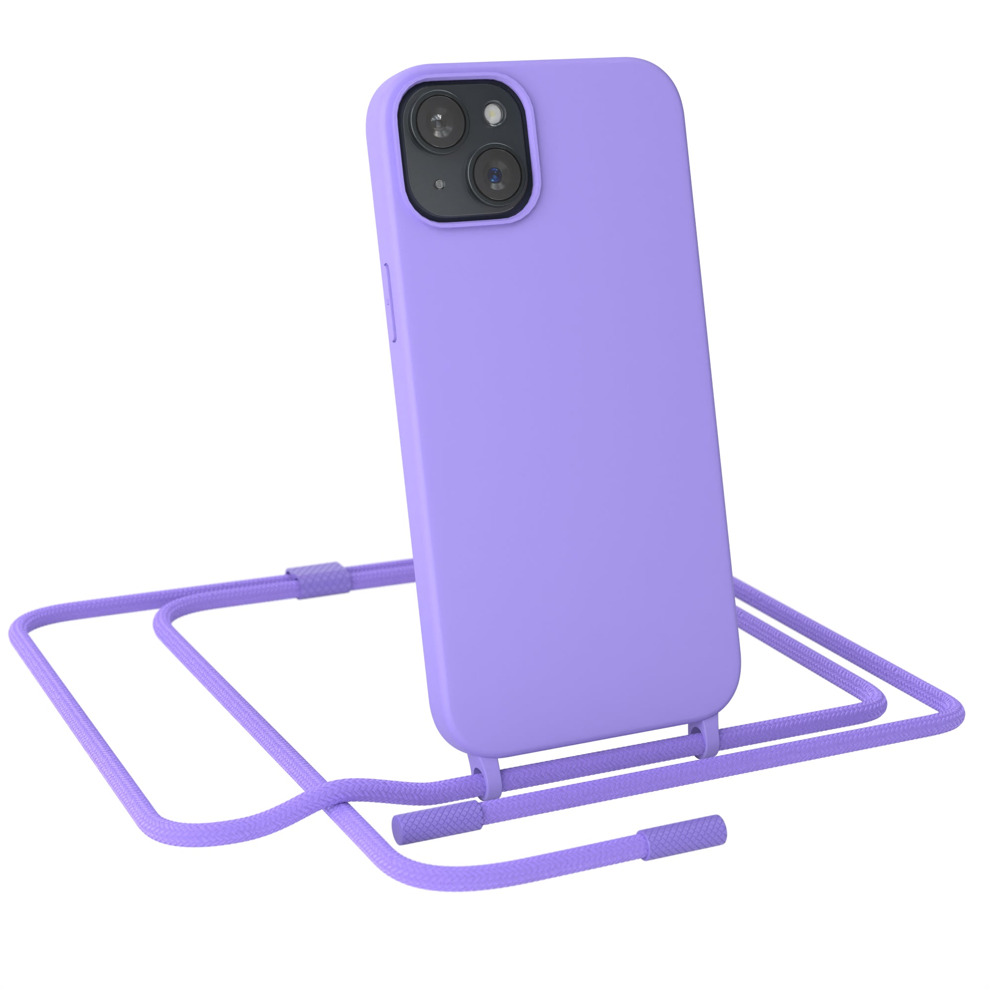 iPhone 15 Plus Silikonhülle + Uni Kordel