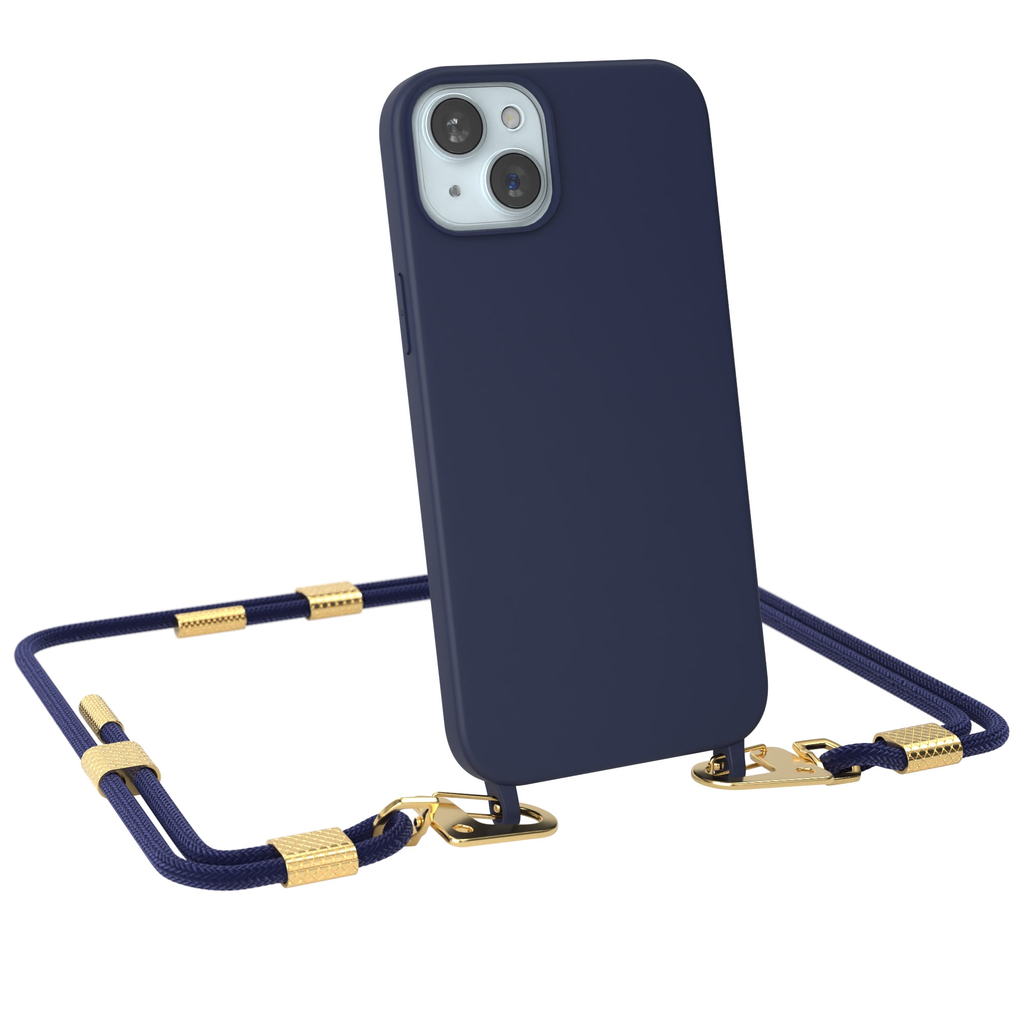 iPhone 15 Plus Silikonhülle + Kordel mit Karabinern