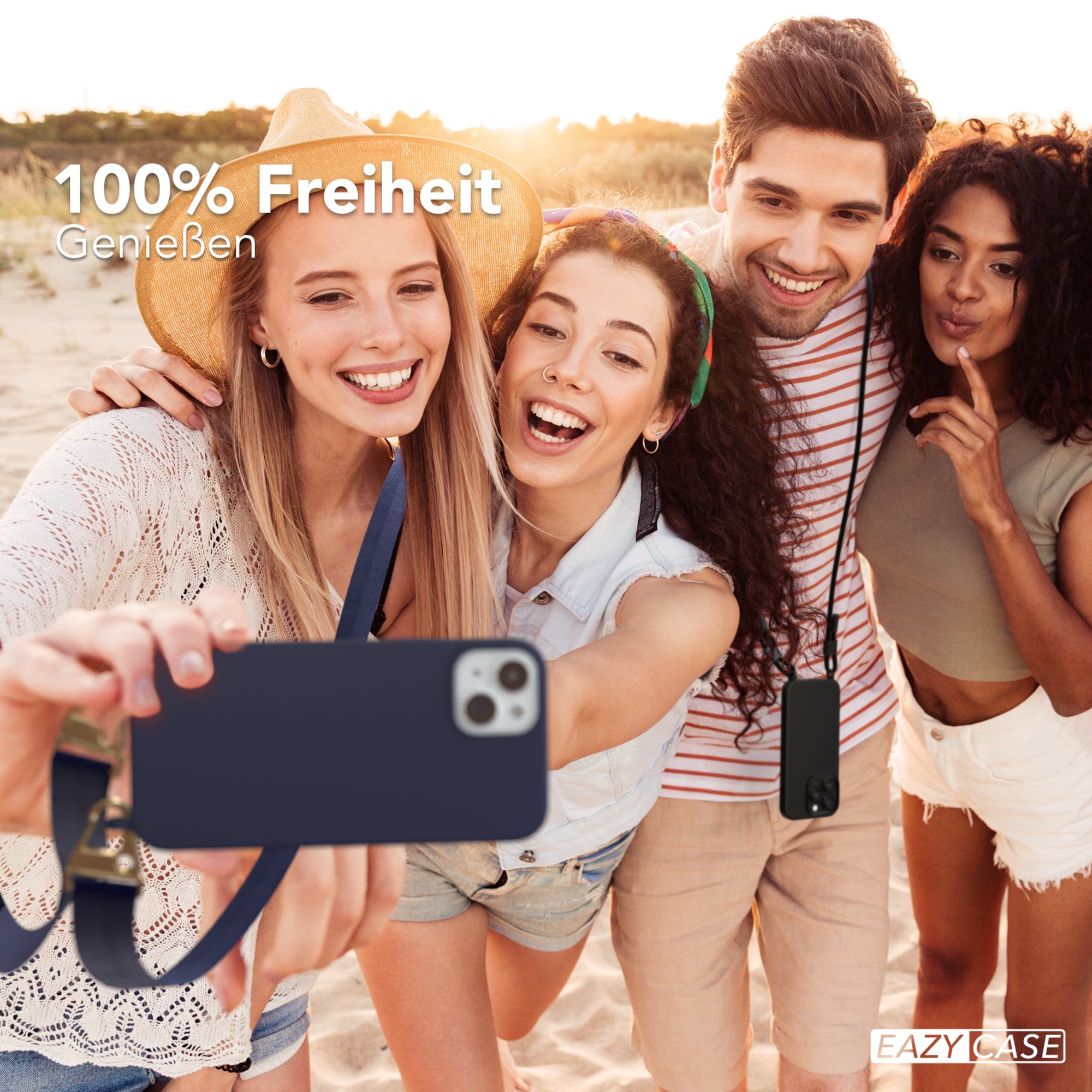 iPhone 15 Plus Silikonhülle + breites Band