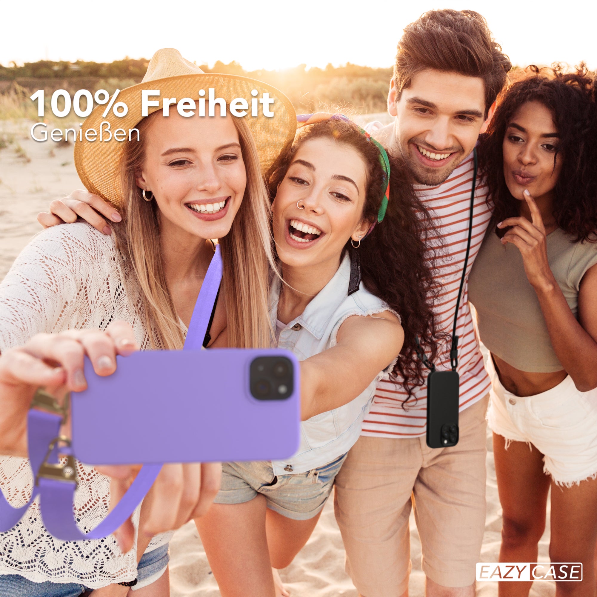 iPhone 15 Plus Silikonhülle + breites Band