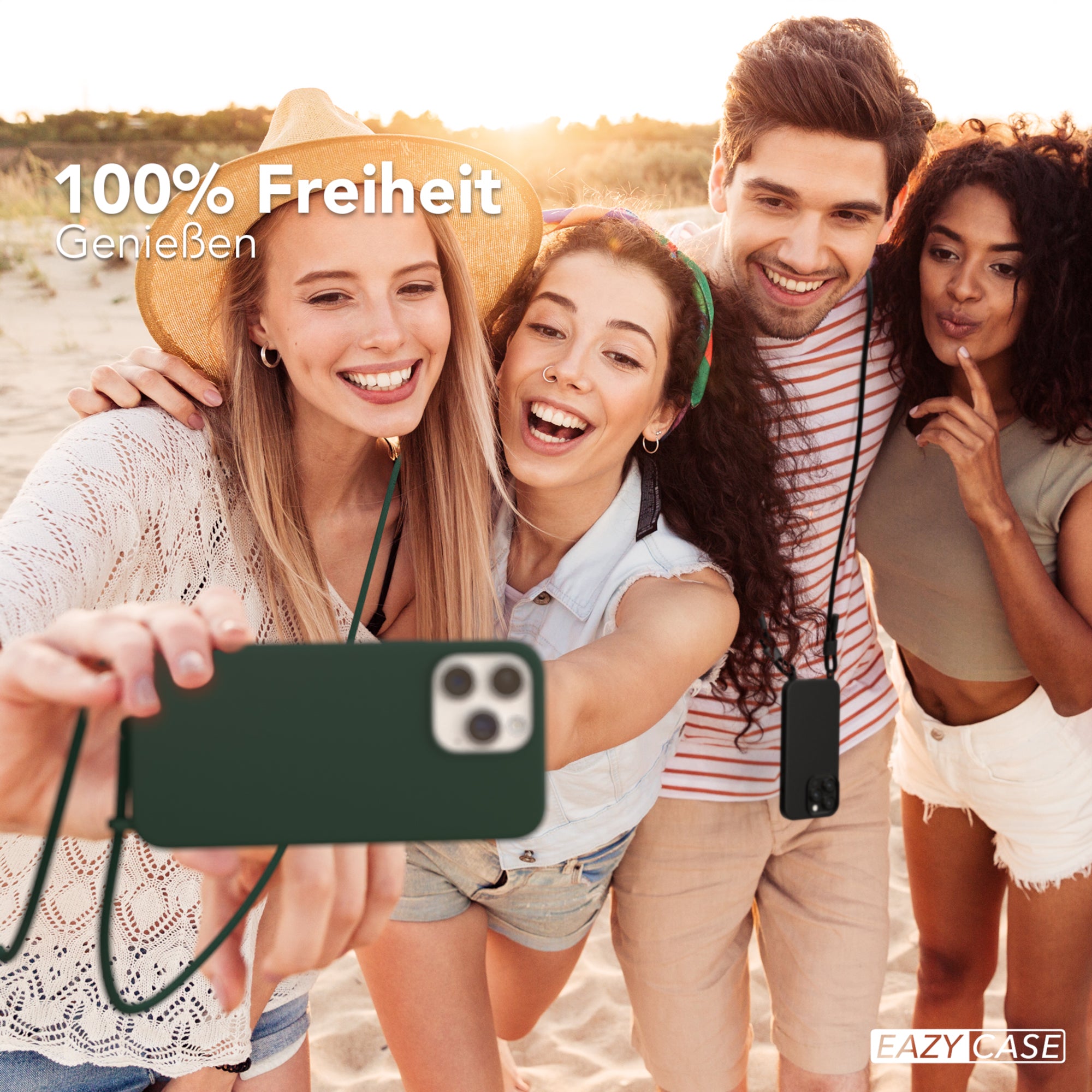 iPhone 15 Pro Max Silikonhülle + Uni Kordel