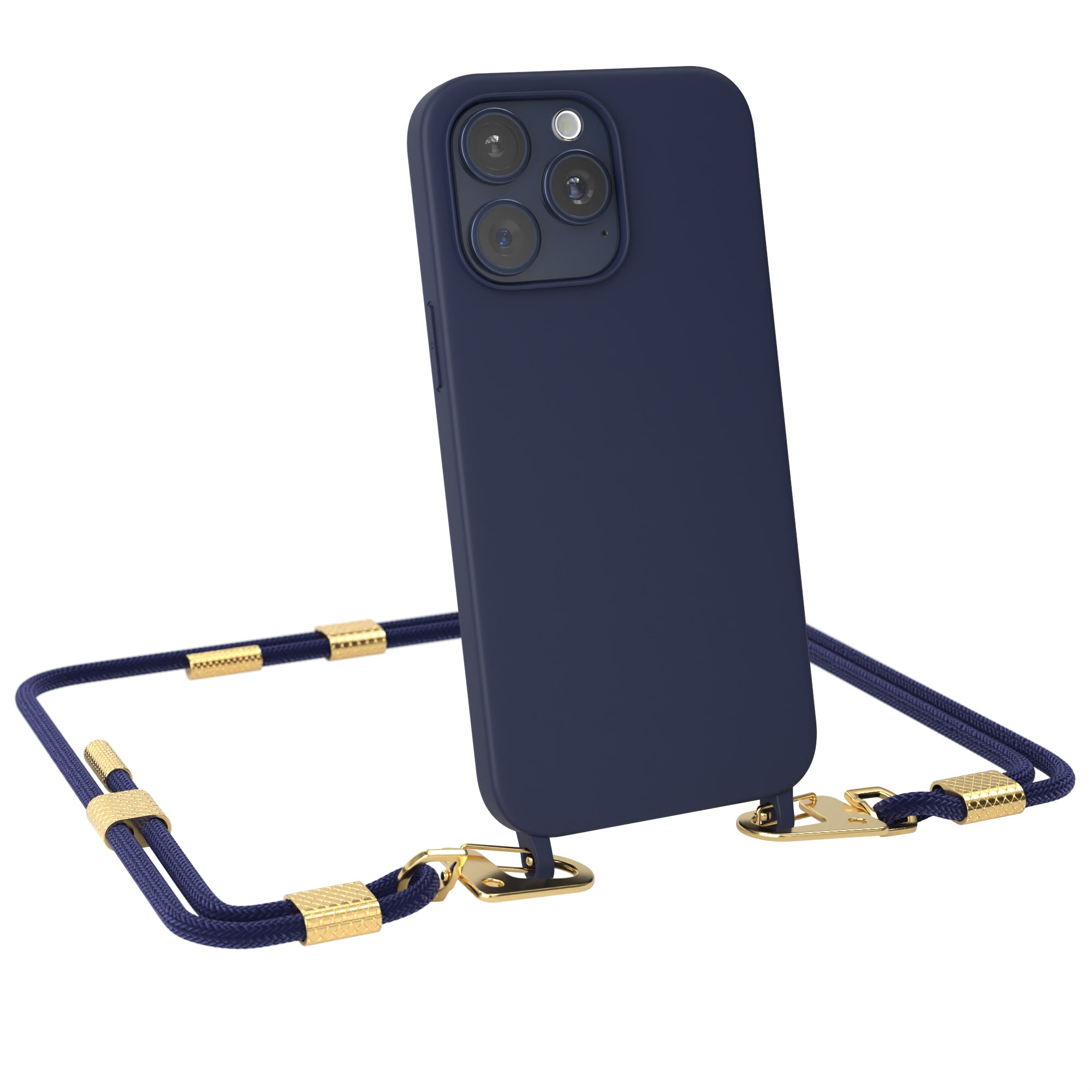 iPhone 15 Pro Max Silikonhülle + Kordel mit Karabinern