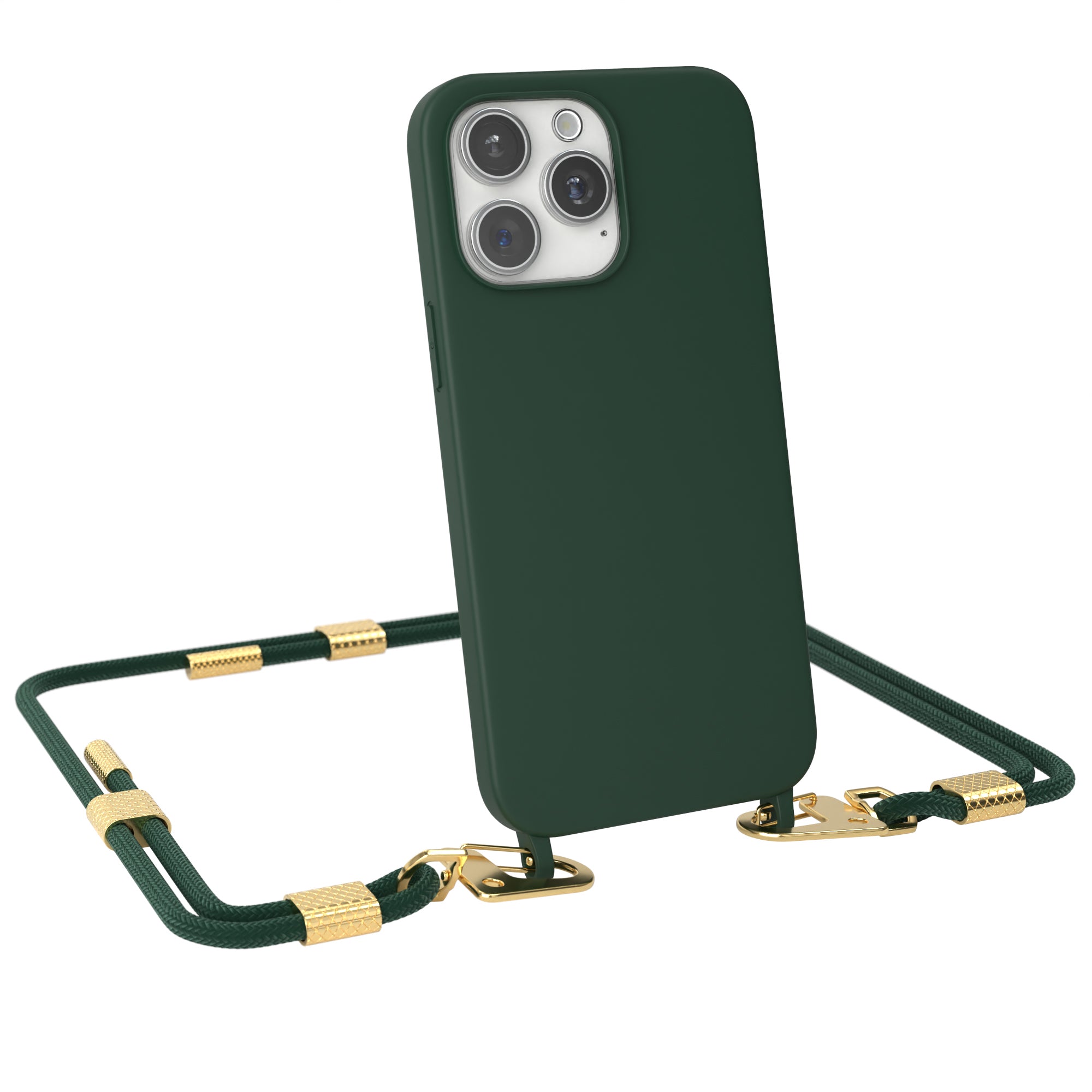 iPhone 15 Pro Max Silikonhülle + Kordel mit Karabinern