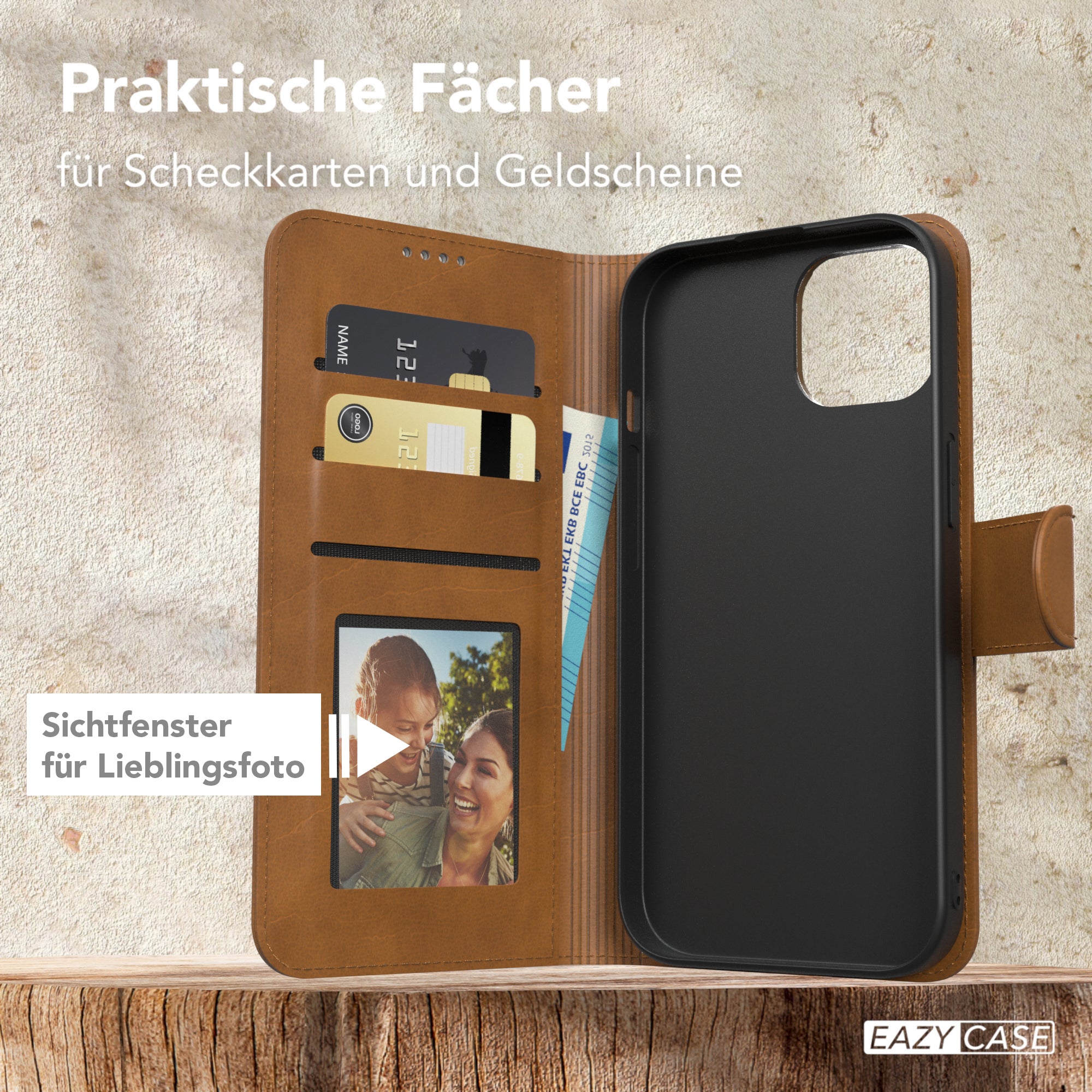 iPhone 15 Klapphülle aus Kunstleder
