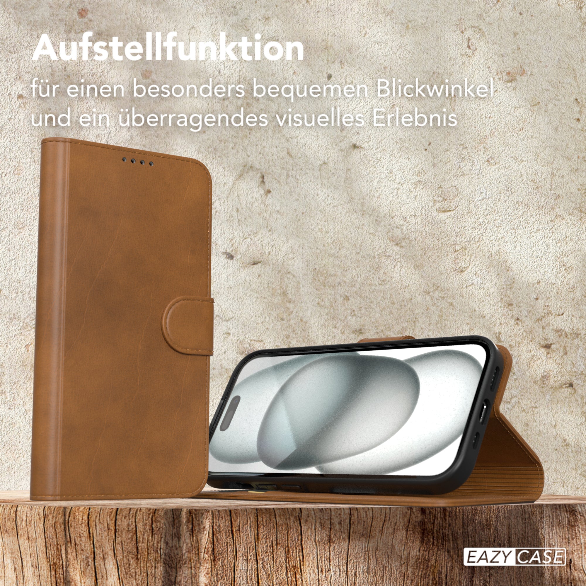 iPhone 15 Klapphülle aus Kunstleder