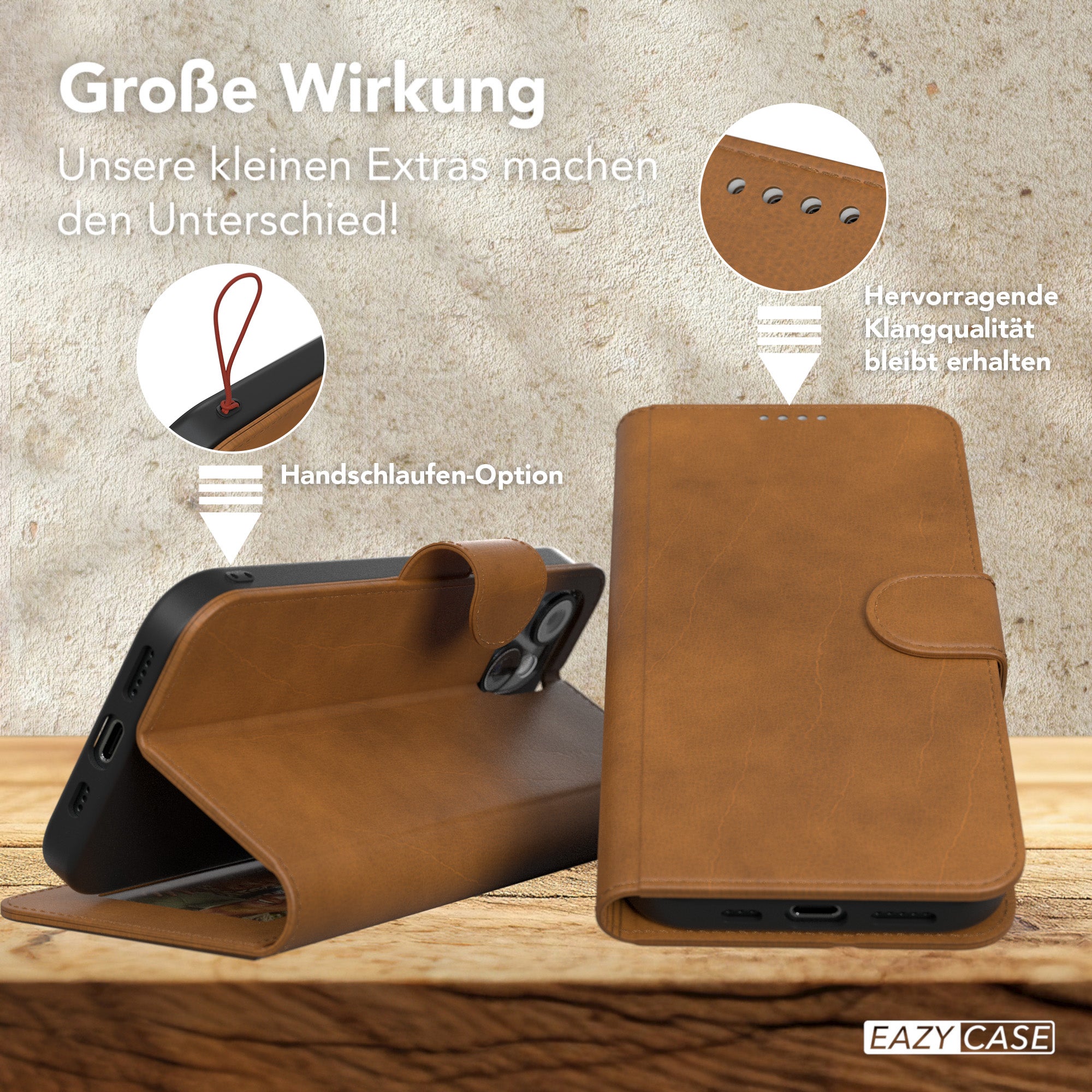 iPhone 15 Klapphülle aus Kunstleder