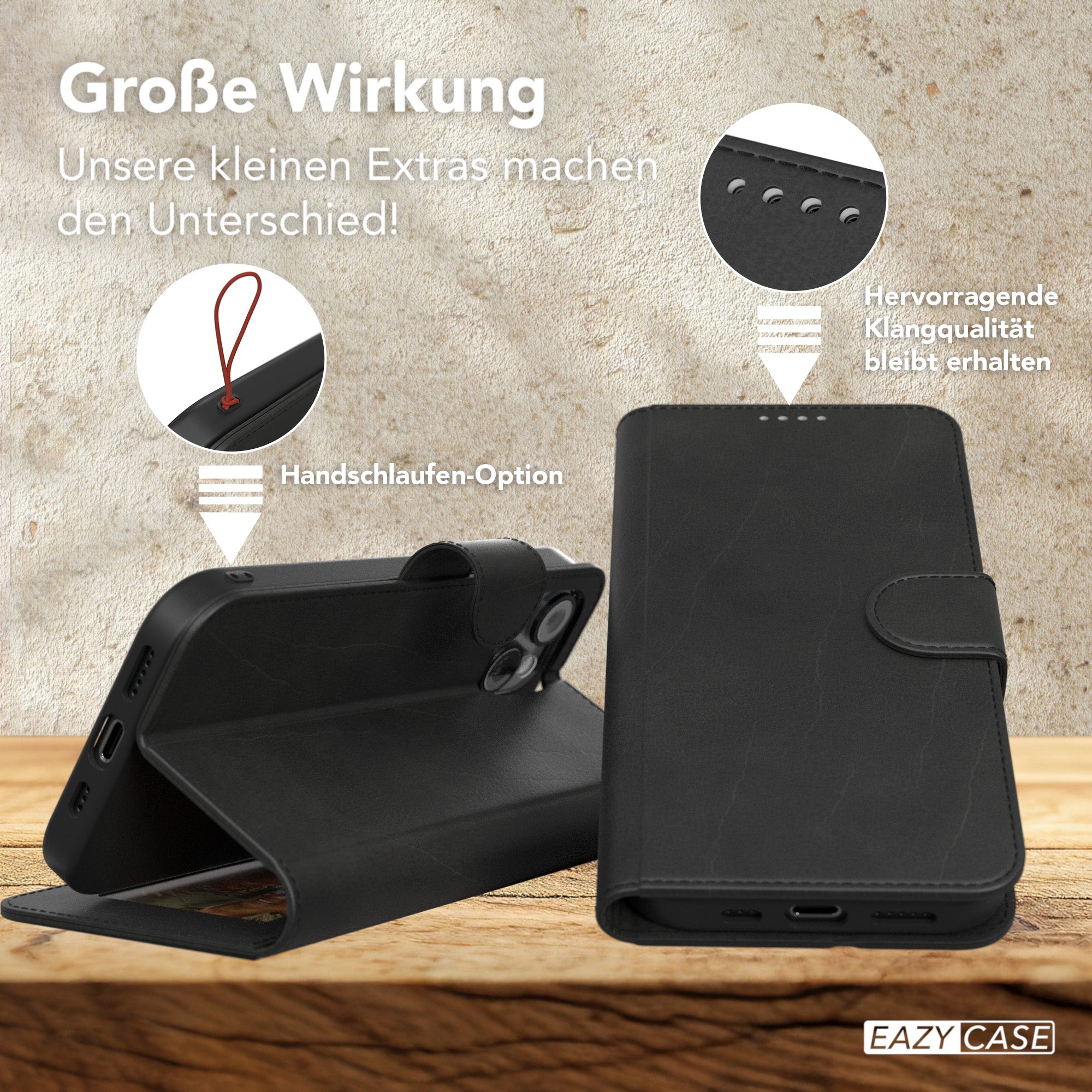 iPhone 15 Klapphülle aus Kunstleder