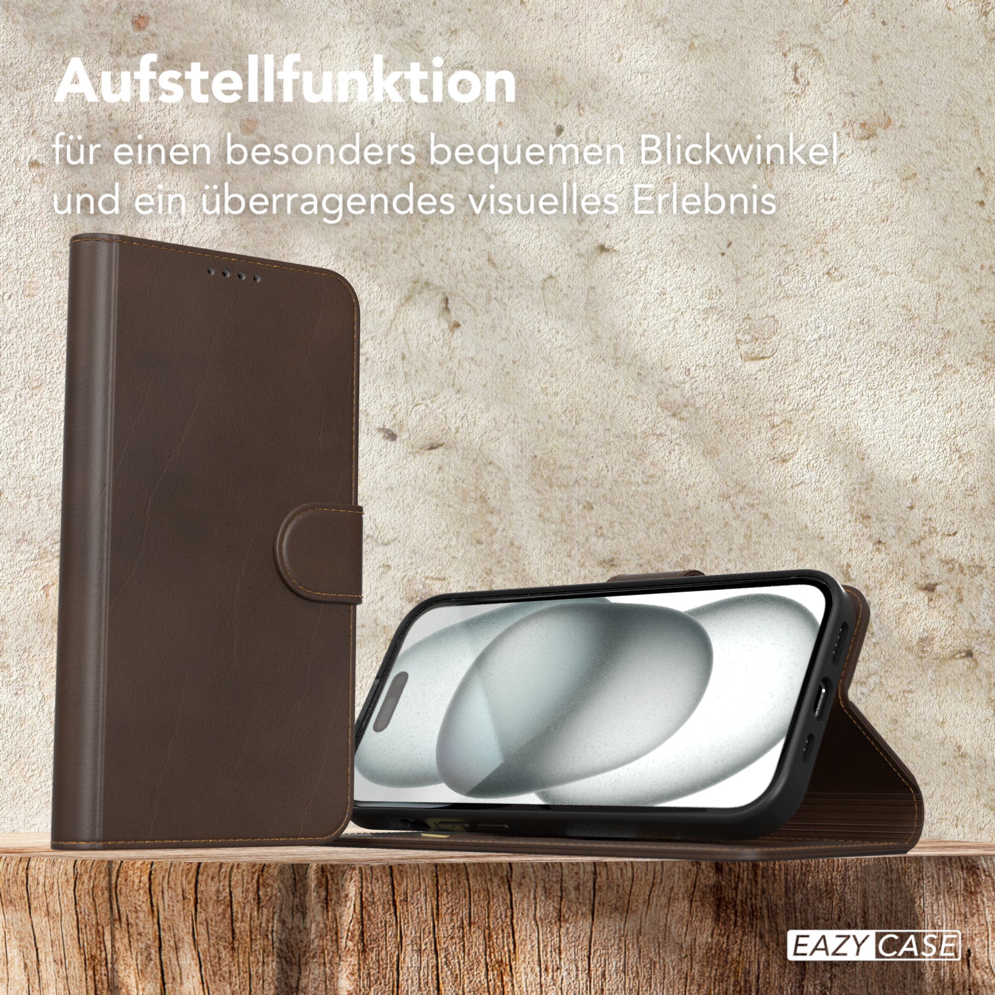 iPhone 15 Klapphülle aus Kunstleder