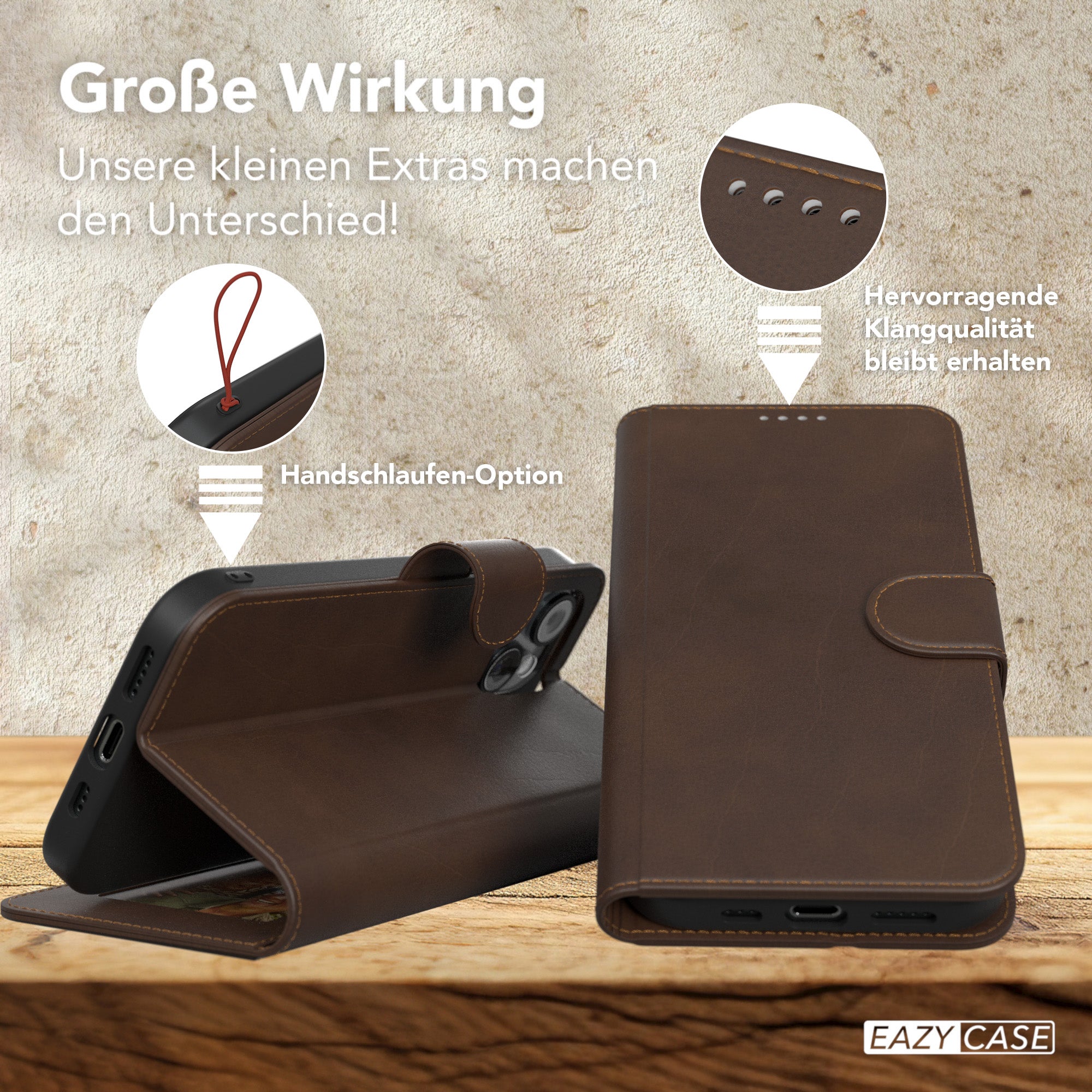 iPhone 15 Klapphülle aus Kunstleder