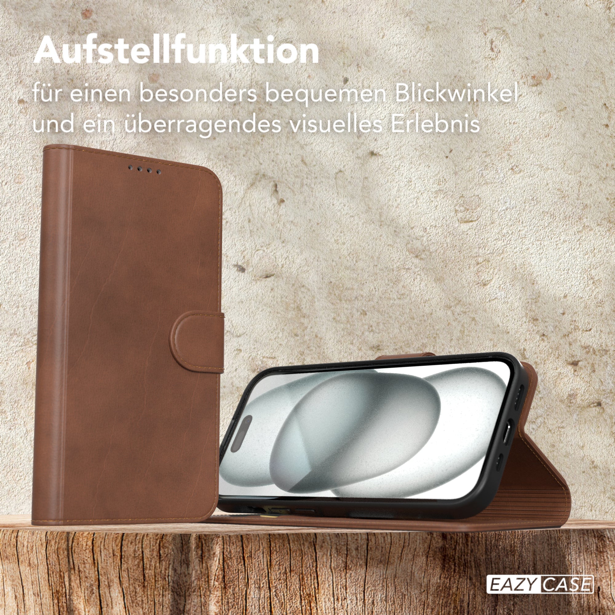 iPhone 15 Klapphülle aus Kunstleder