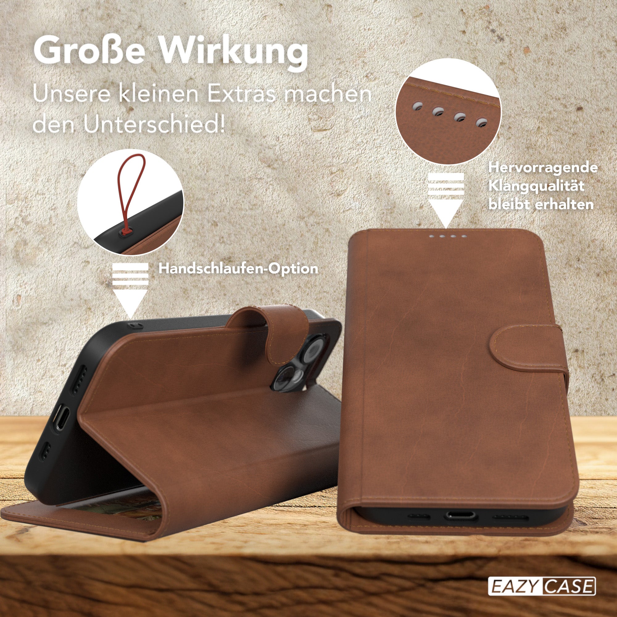 iPhone 15 Klapphülle aus Kunstleder