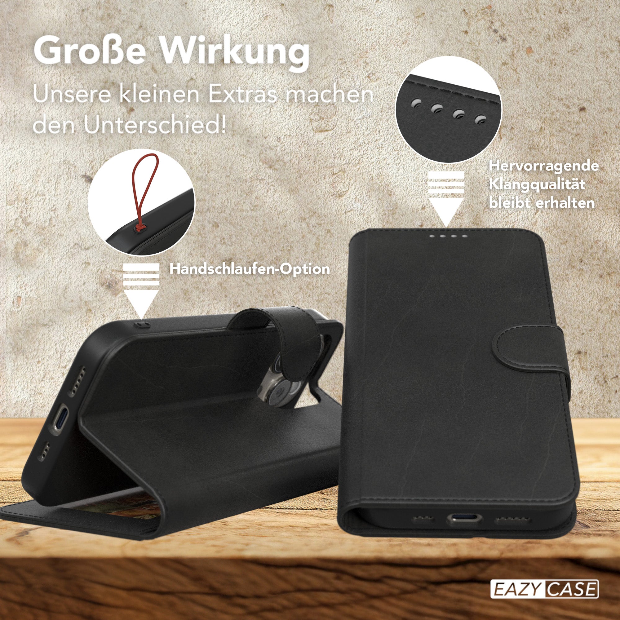 iPhone 15 Pro Klapphülle aus Kunstleder