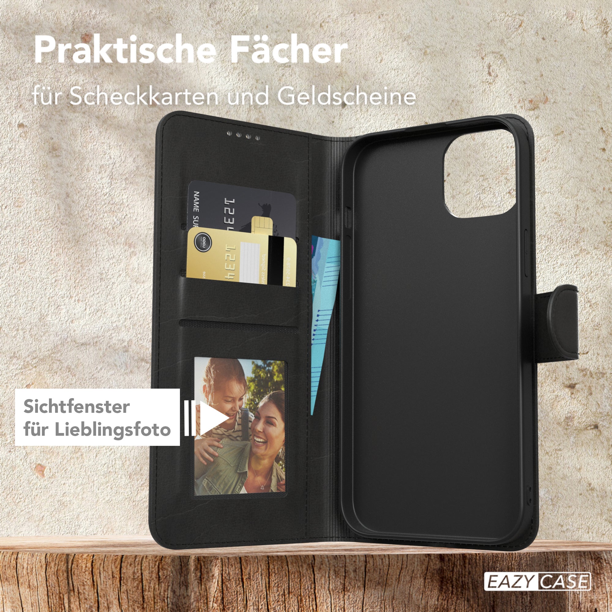 iPhone 15 Plus Klapphülle aus Kunstleder