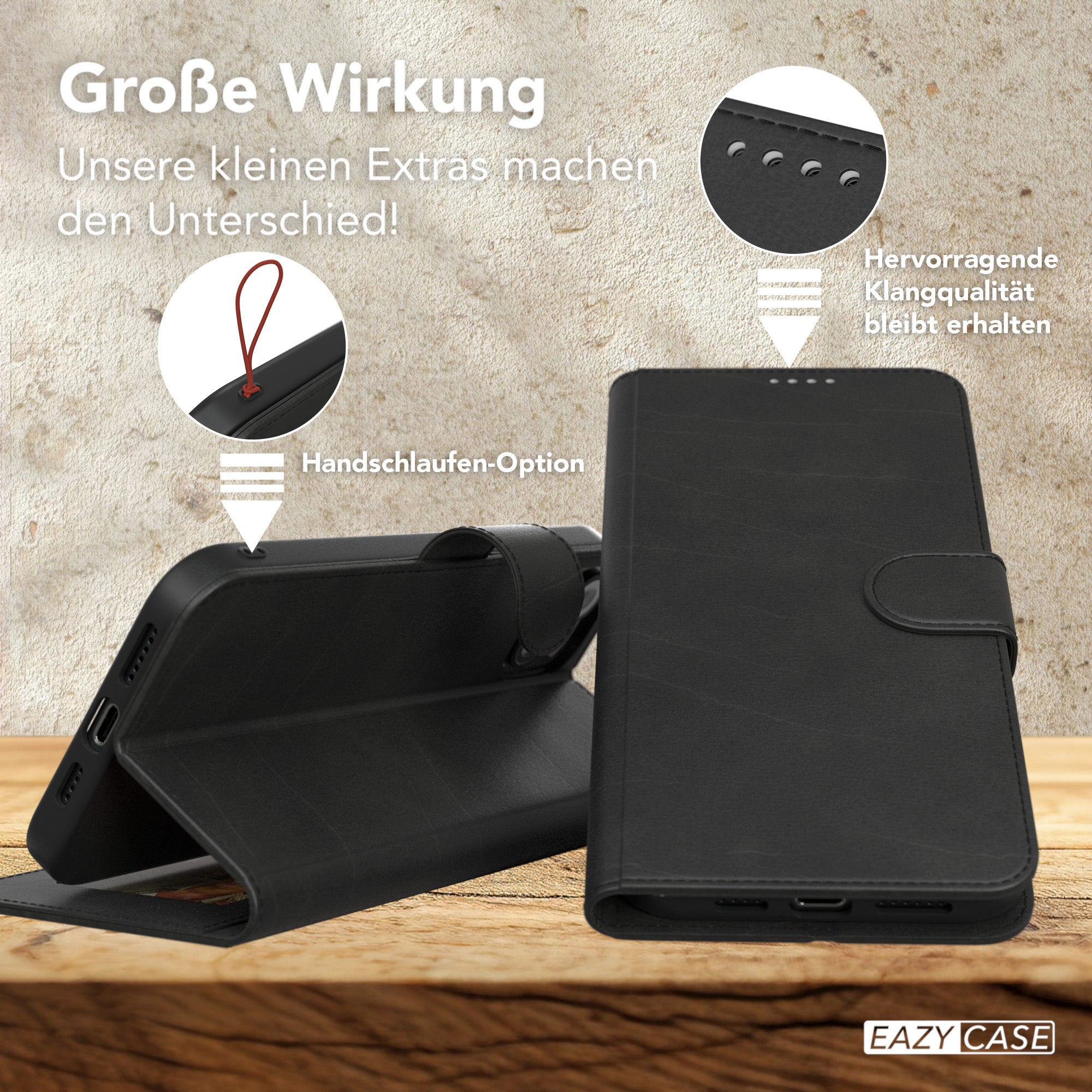 iPhone 15 Plus Klapphülle aus Kunstleder