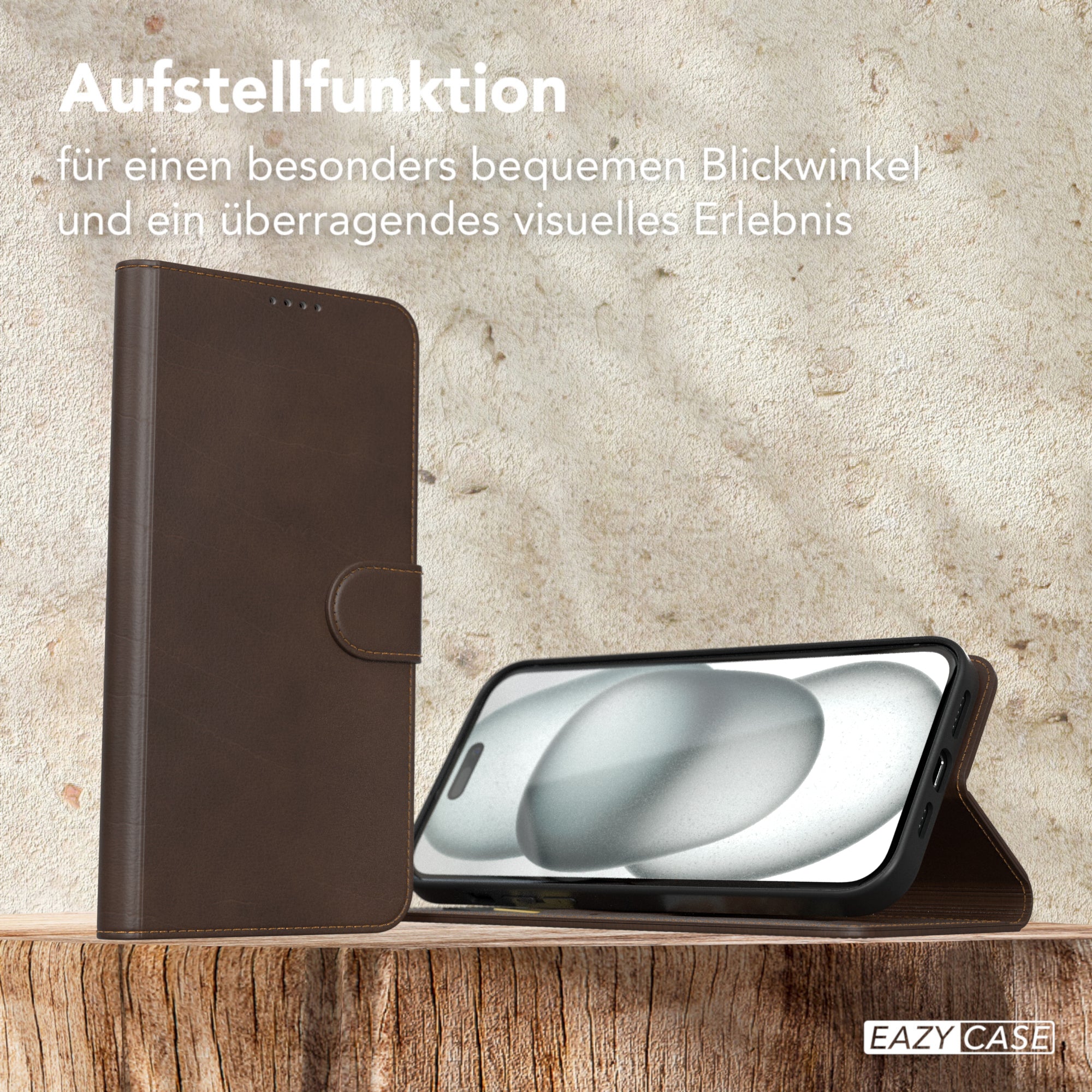 iPhone 15 Plus Klapphülle aus Kunstleder