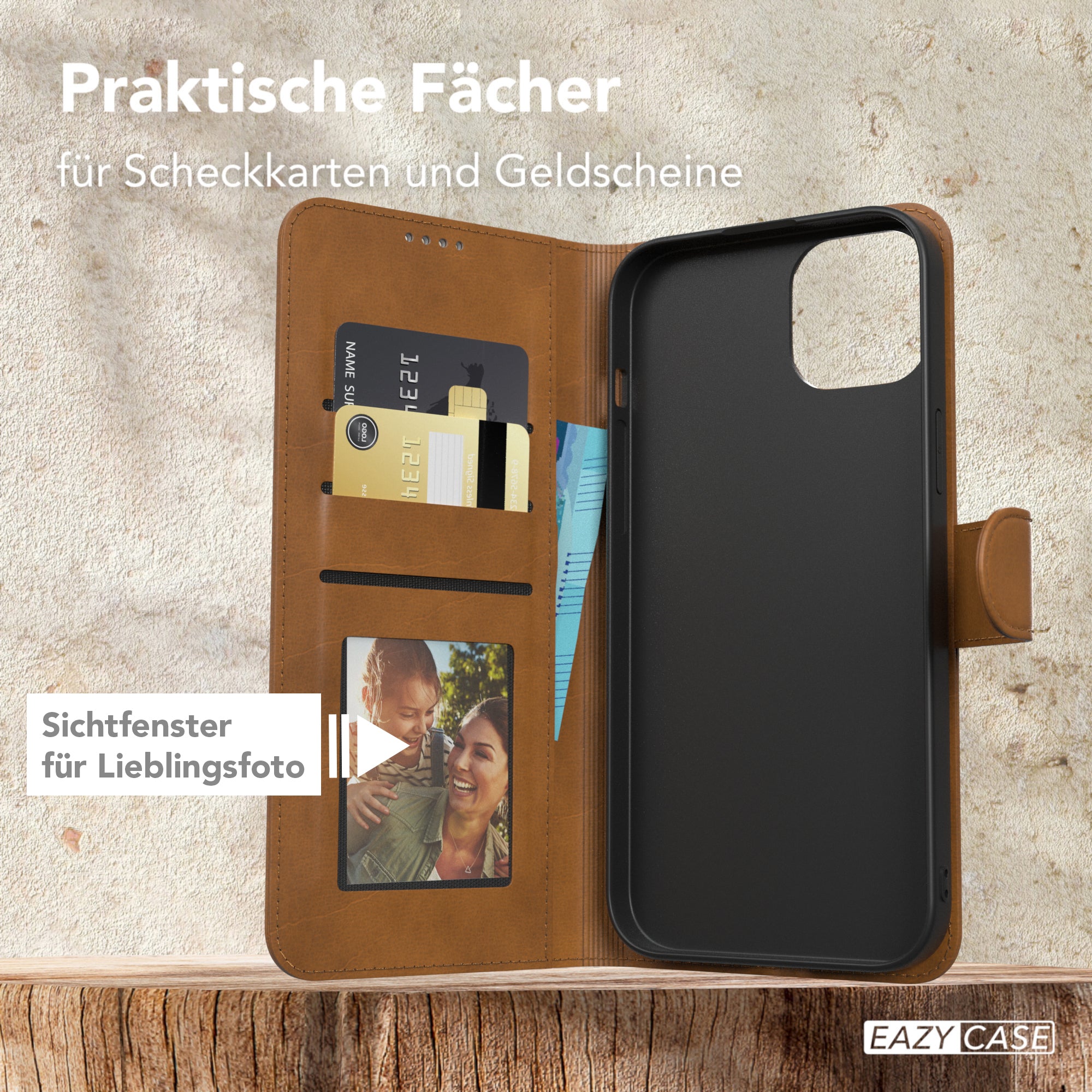 iPhone 15 Plus Klapphülle aus Kunstleder