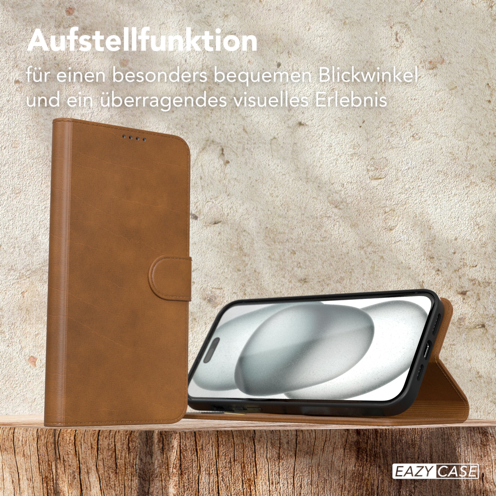 iPhone 15 Plus Klapphülle aus Kunstleder