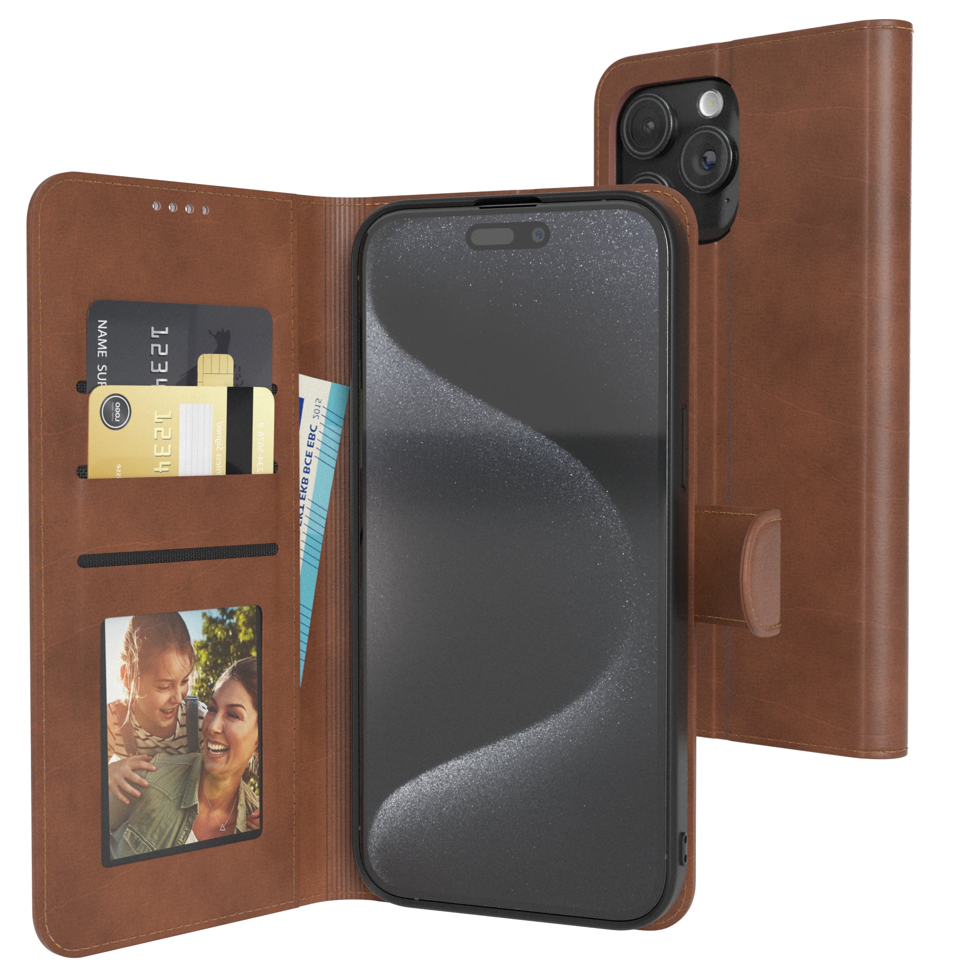 iPhone 15 Pro Max Klapphülle aus Kunstleder