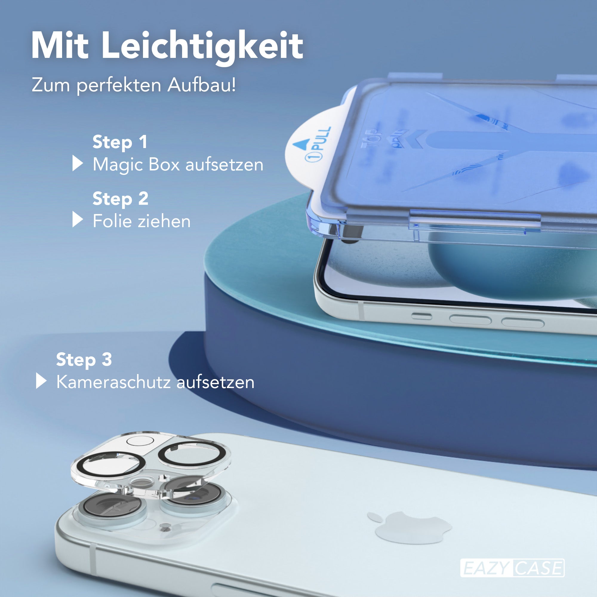 iPhone 15 2er Set Glasfolie + Installationsrahmen