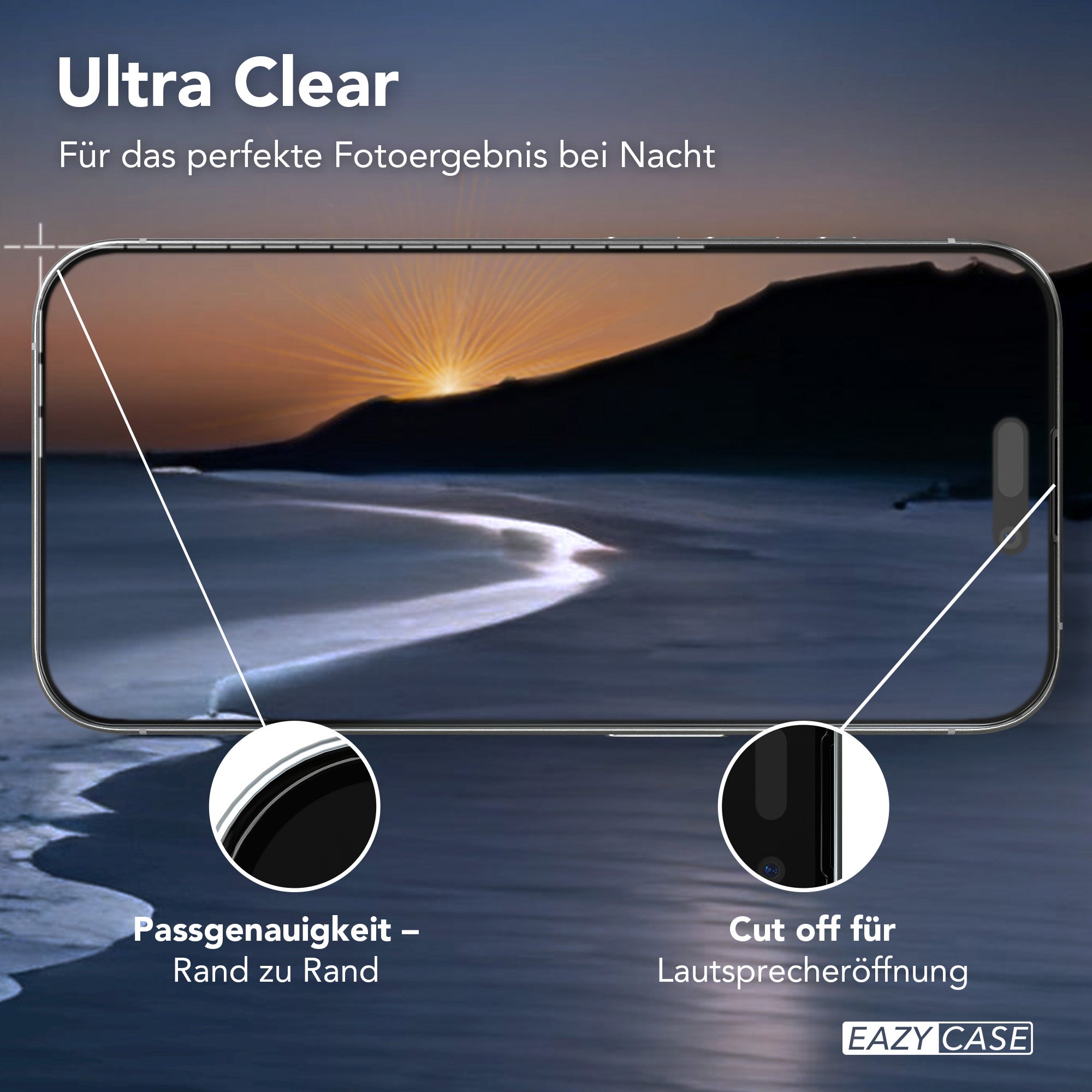 iPhone 15 Pro 2er Set Glasfolie + Installationsrahmen