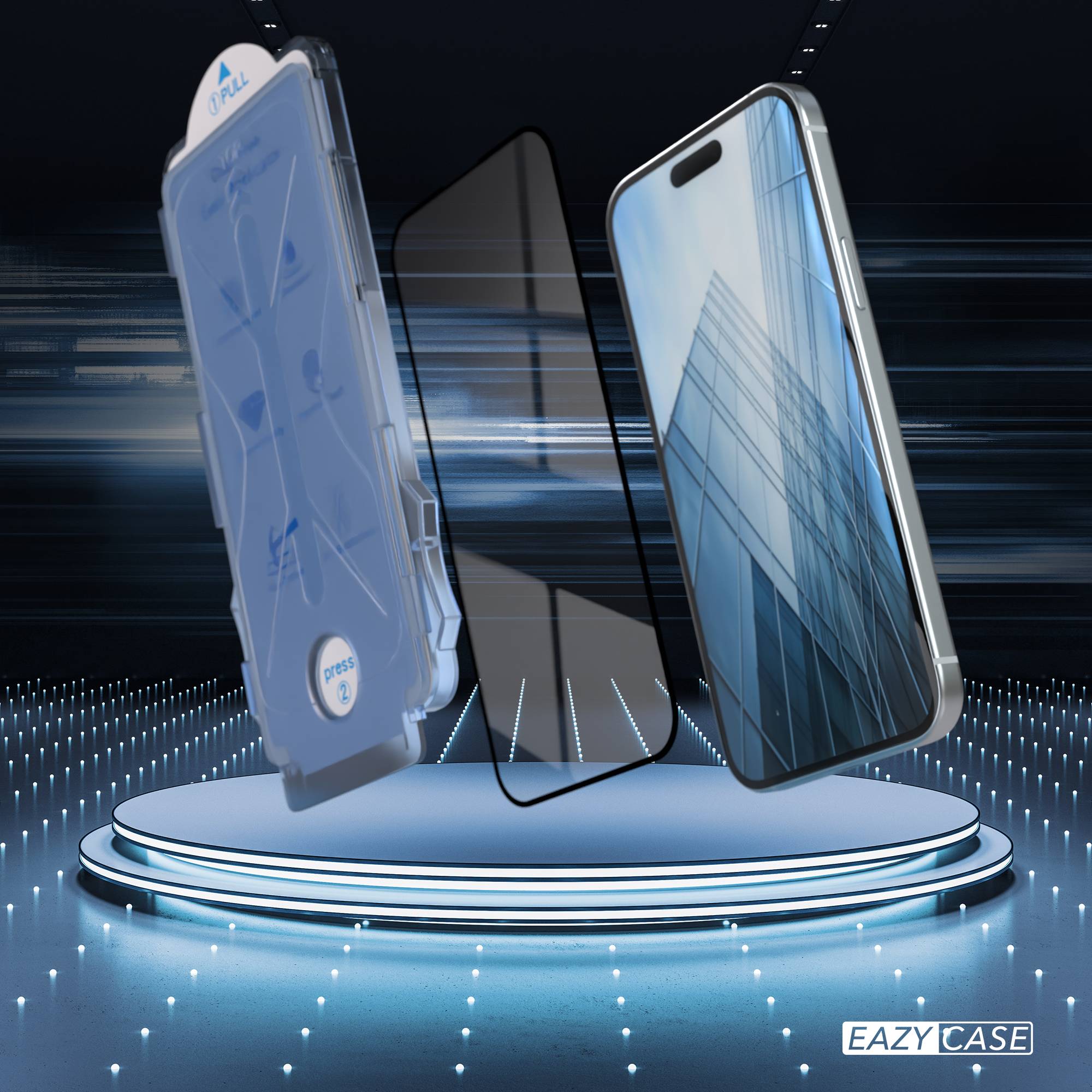 Apple iPhone 15 Plus Schutzfolie 2er Set mit Installationsrahmen 9H Glas