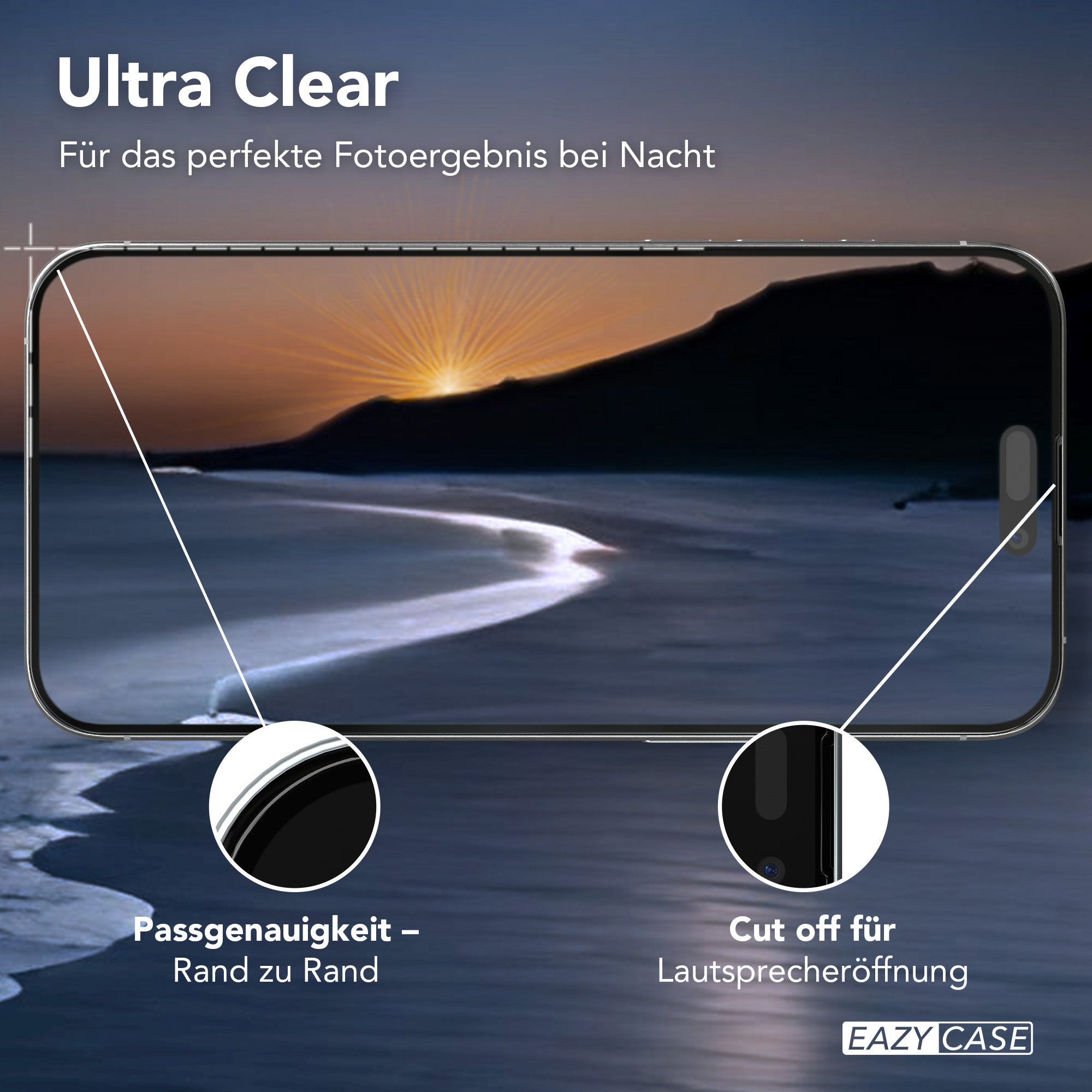 iPhone 15 Pro Max 2er Set Glasfolie + Installationsrahmen