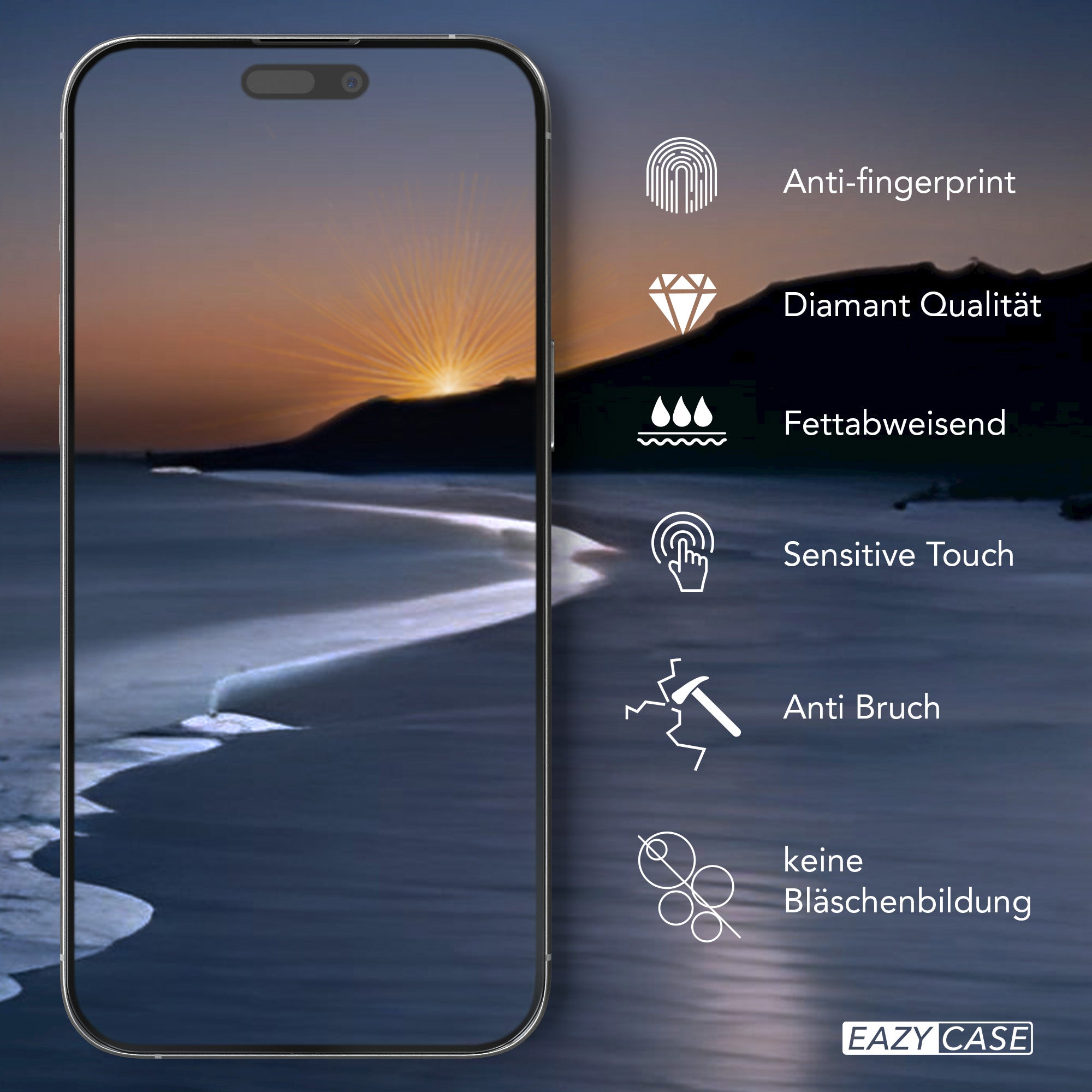 iPhone 15 Pro Max 2er Set Glasfolie + Installationsrahmen