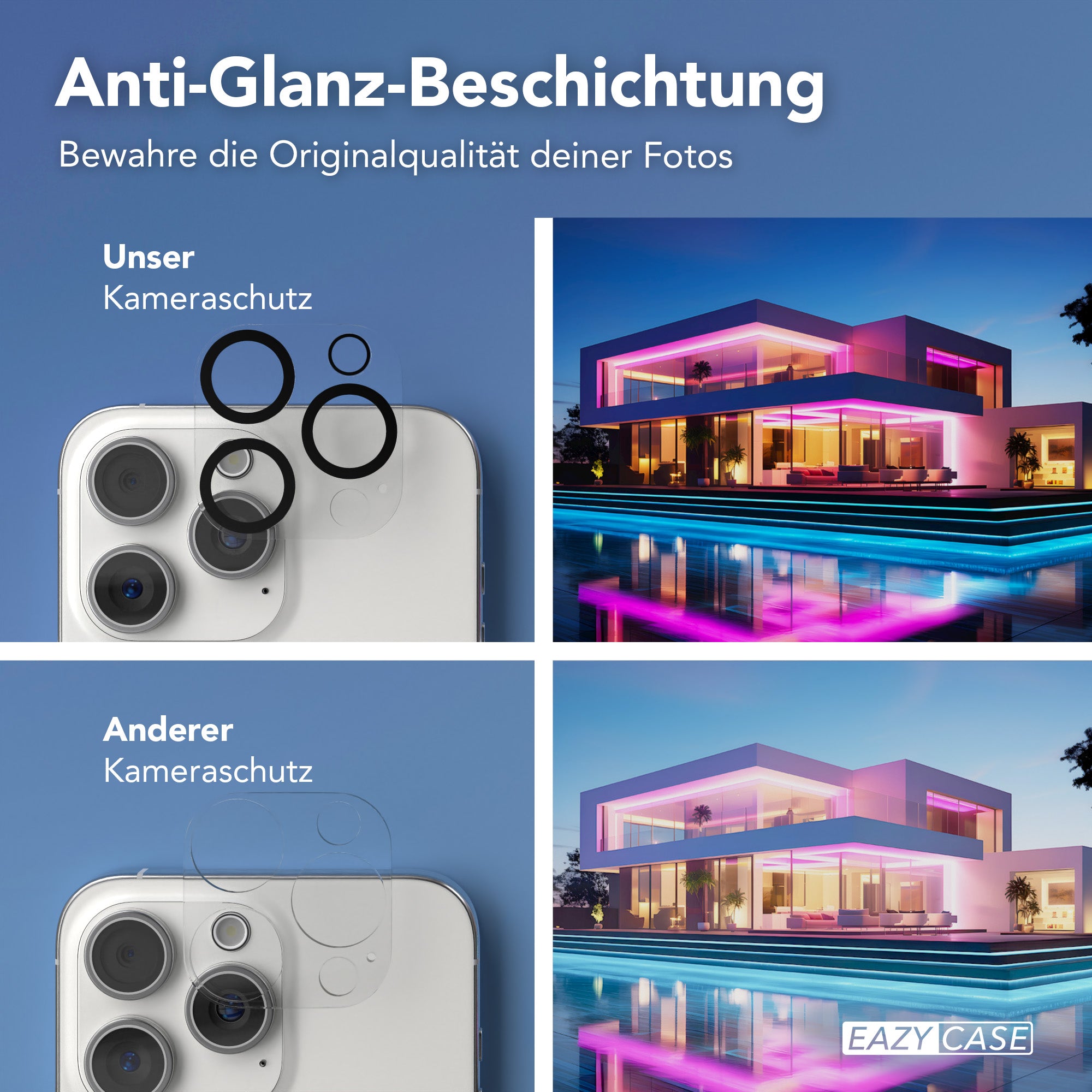iPhone 15 Pro Max 2er Set Glasfolie + Installationsrahmen