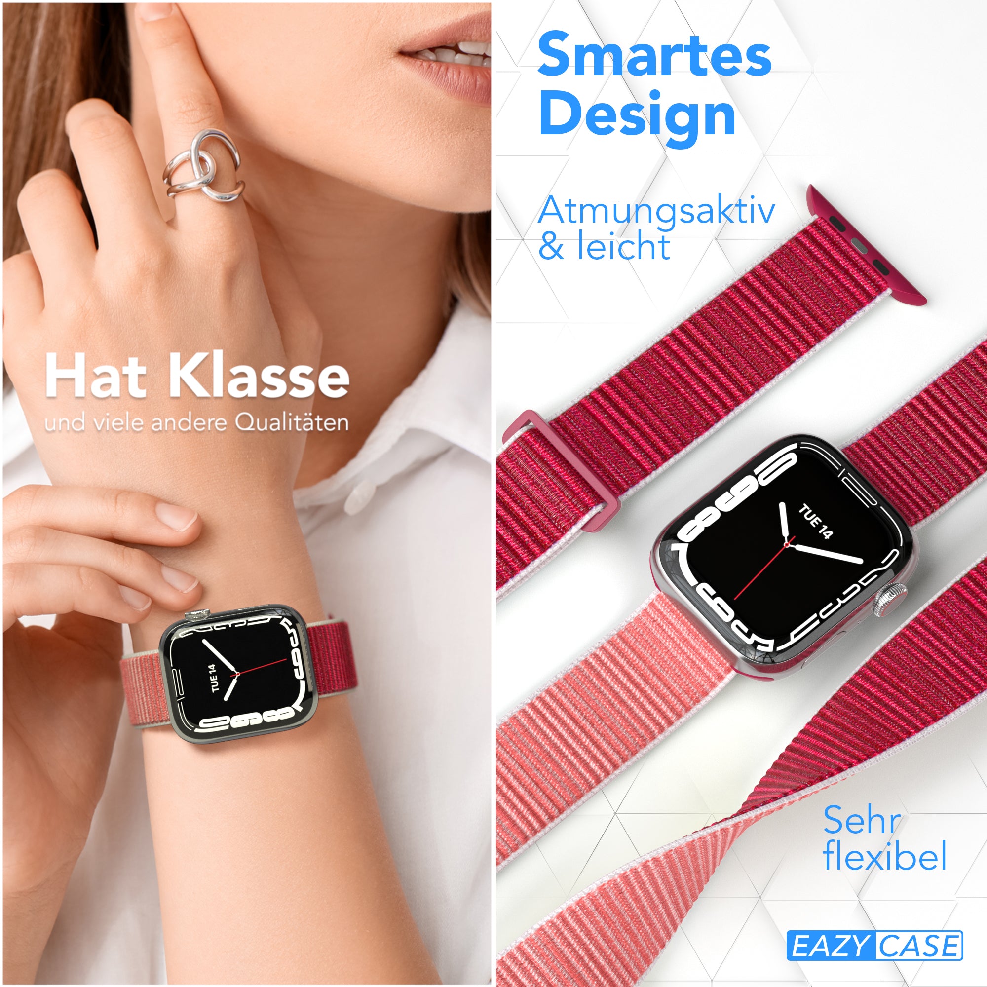Apple Watch Nylon Armband mit Klettverschluss EAZY CASE Sport Loop