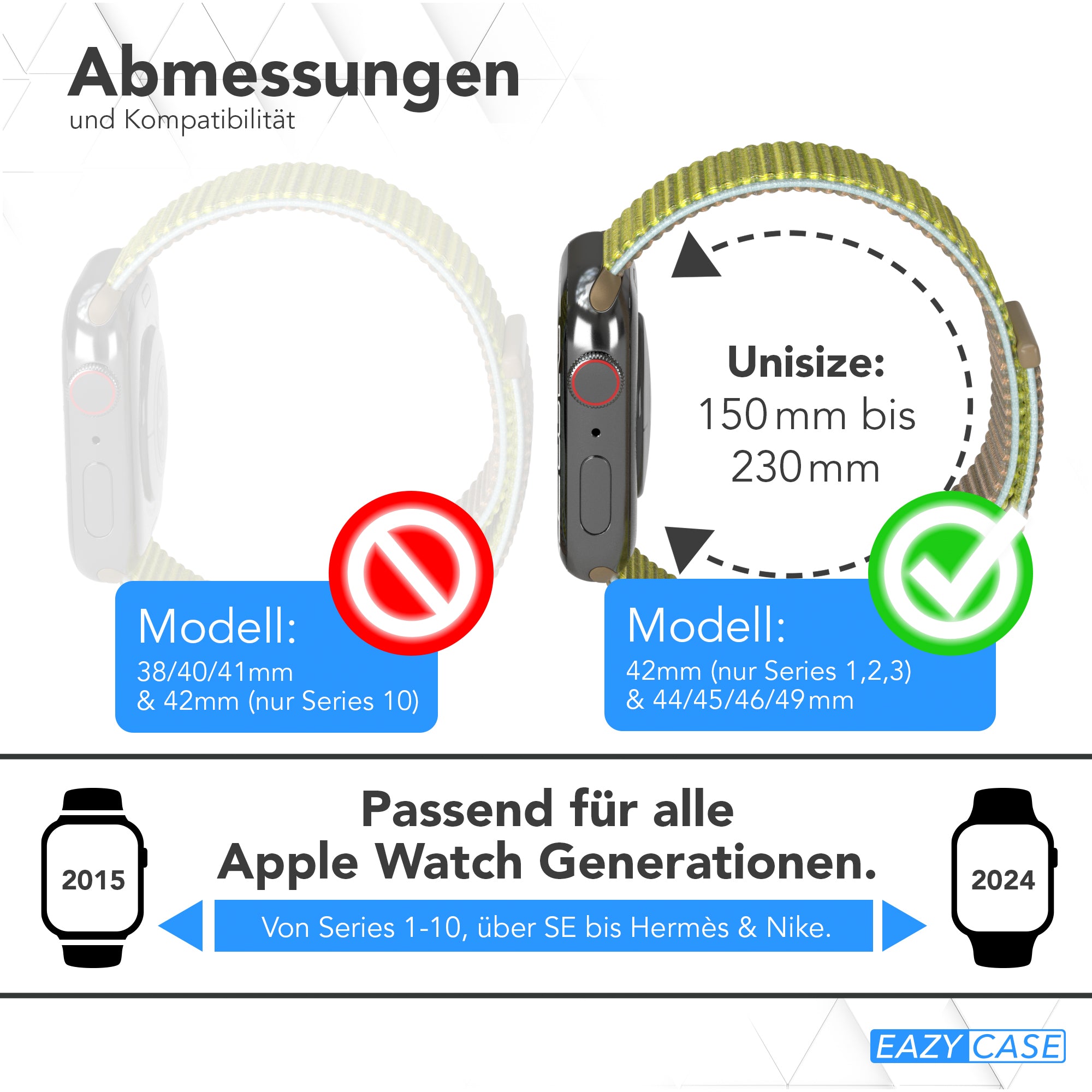 Apple Watch Nylon Armband mit Klettverschluss EAZY CASE Sport Loop
