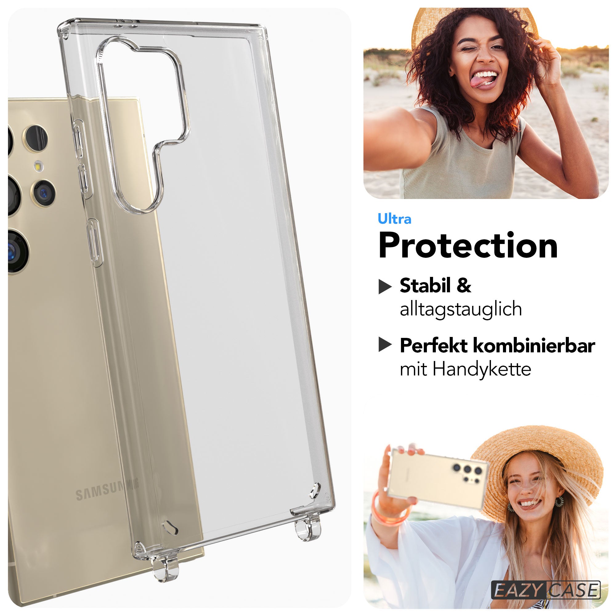 Samsung Galaxy S24 Ultra Handyhülle mit Befestigungsösen für Handyketten