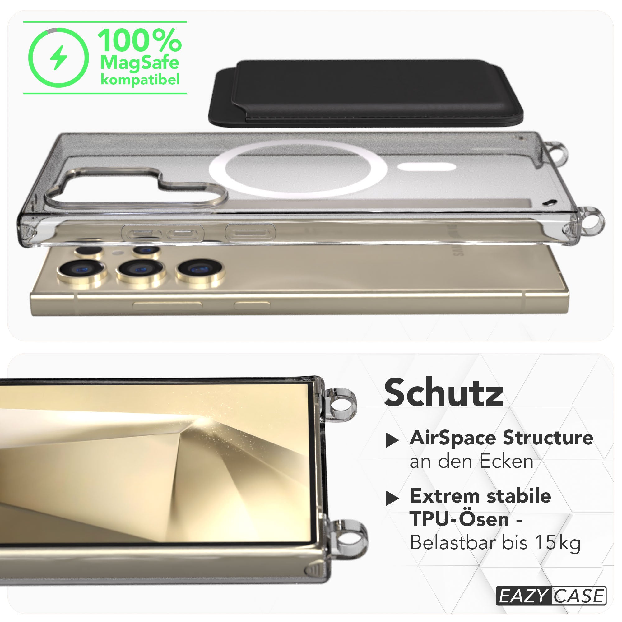 Samsung Galaxy S24 Ultra Schutzhülle mit Befestigungsösen für Handyketten MagSafe EAZY CASE