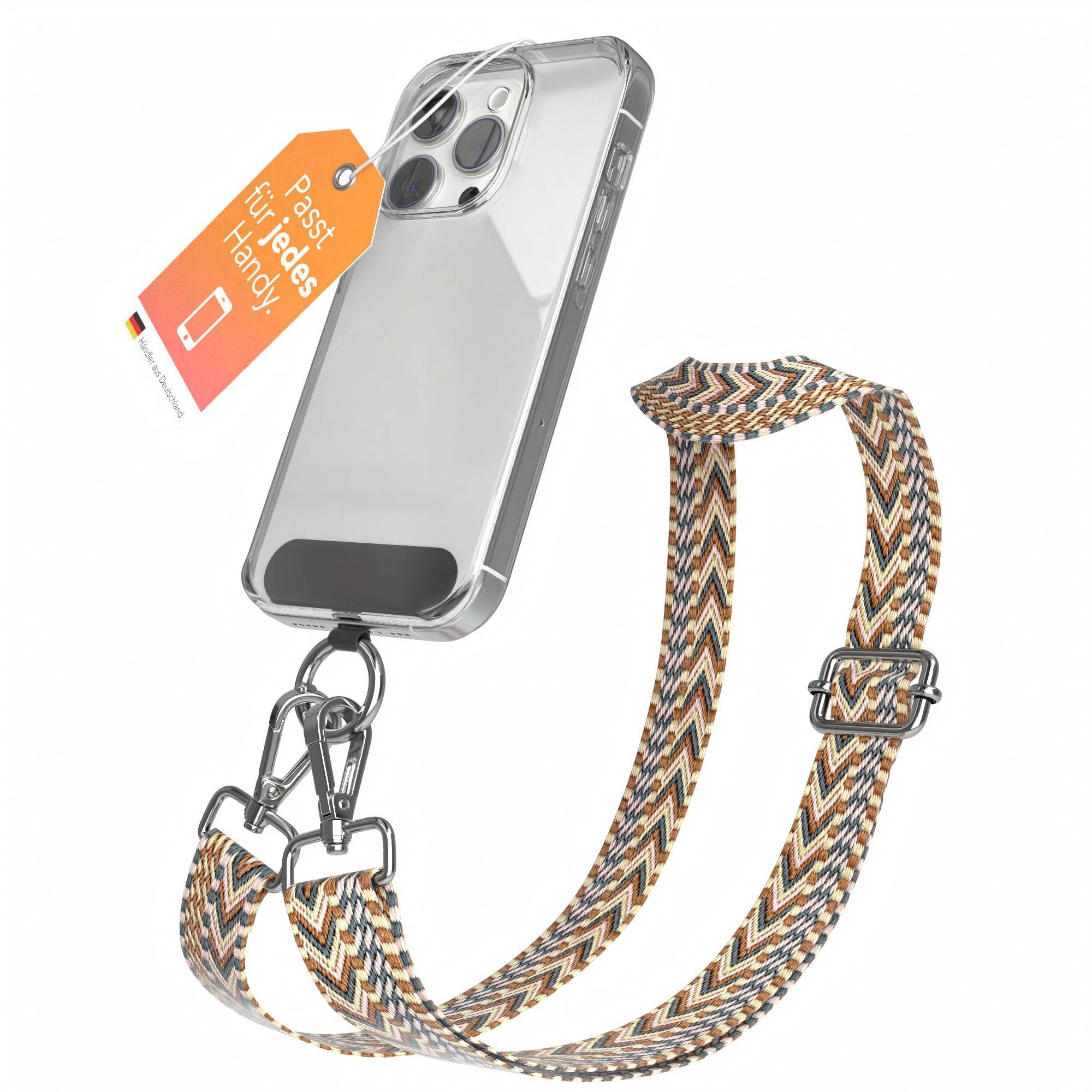 Universal Handykette mit verstellbarem Riemen und Karabinerhaken EAZY CASE