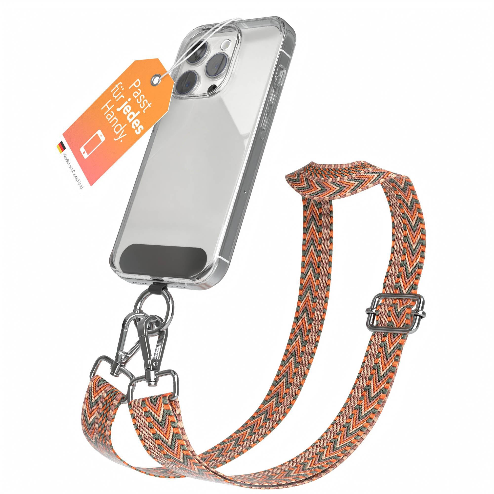 Universal Handykette mit verstellbarem Riemen und Karabinerhaken EAZY CASE