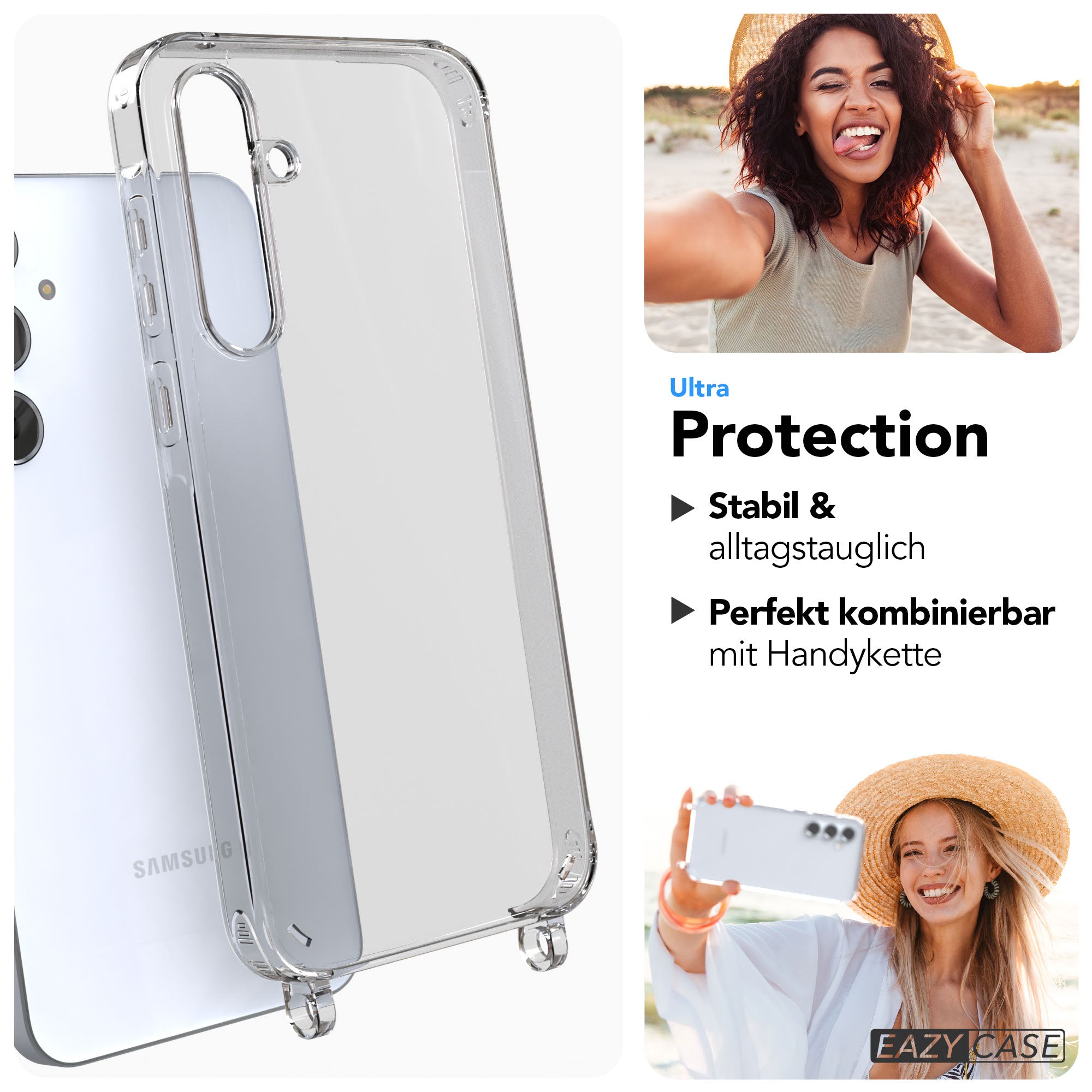 Samsung Galaxy A35 Handyhülle mit Befestigungsösen für Handyketten transparent
