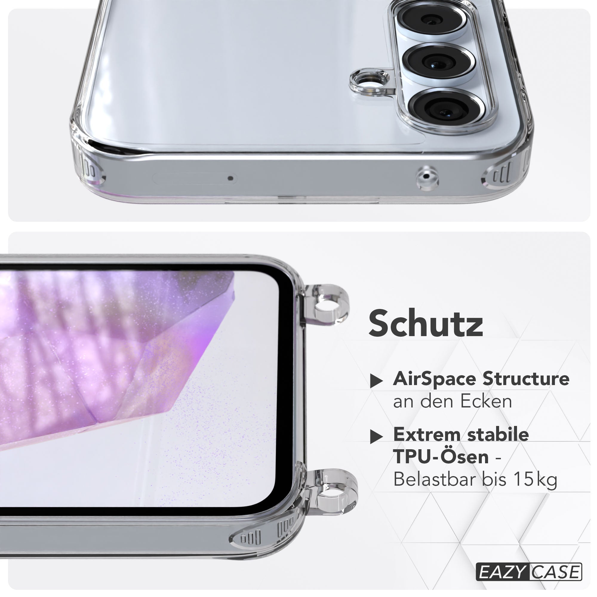 Samsung Galaxy A35 Handyhülle mit Befestigungsösen für Handyketten transparent