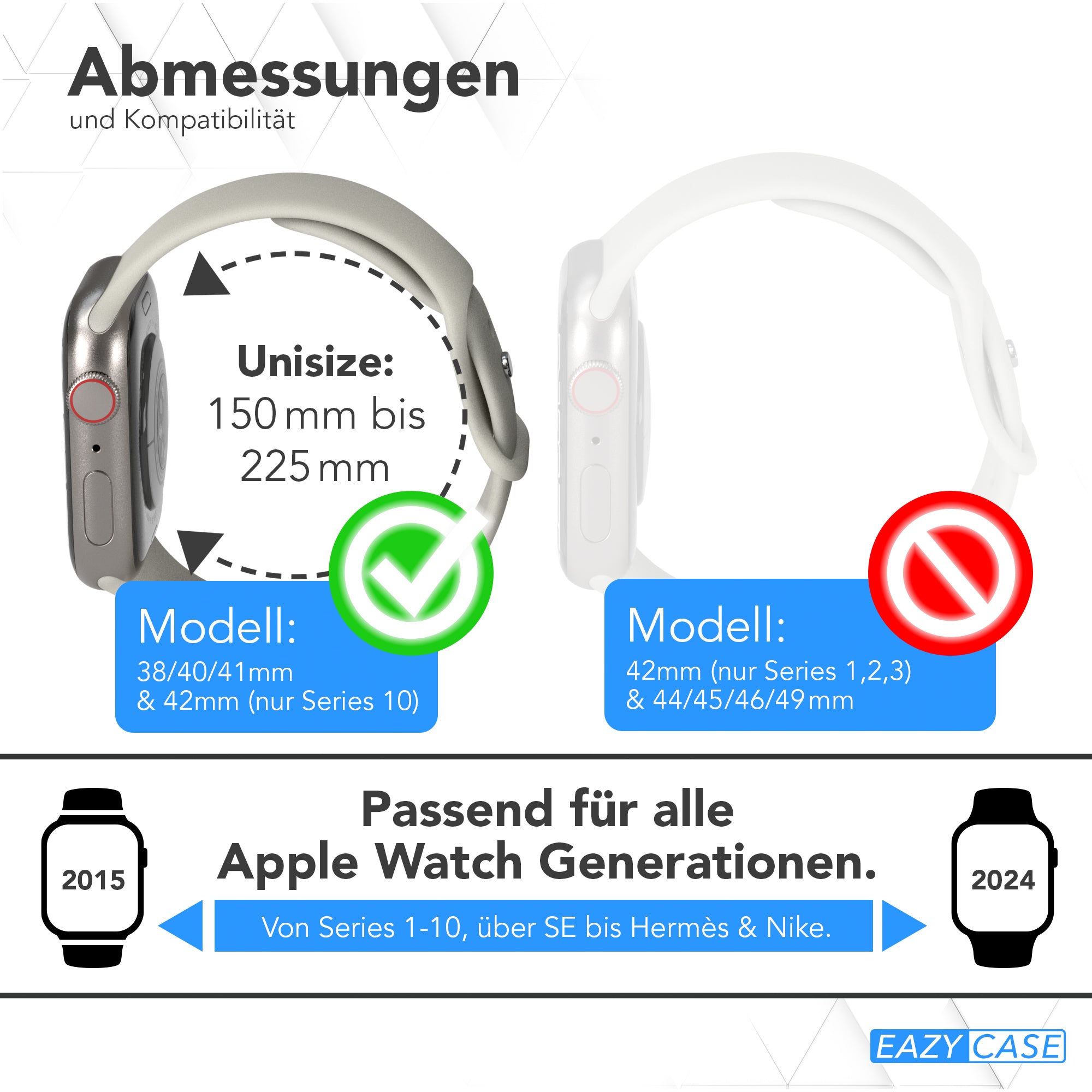Apple Watch Silikon Armband mit Schnellverschluss von EAZY CASE