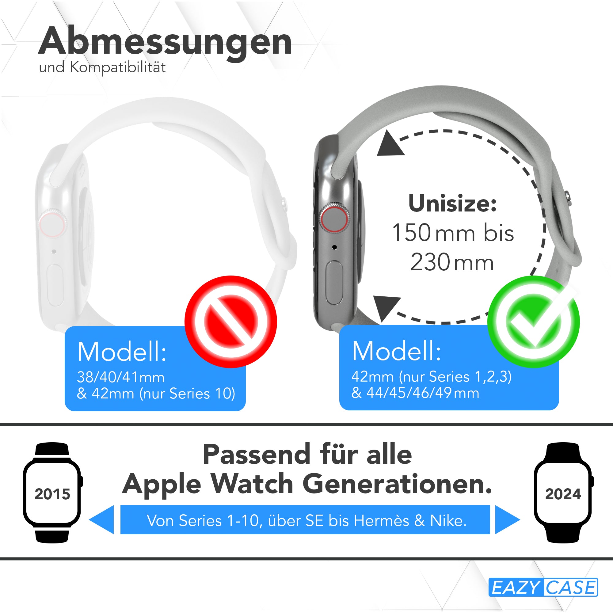 Apple Watch Silikon Armband mit Schnellverschluss von EAZY CASE