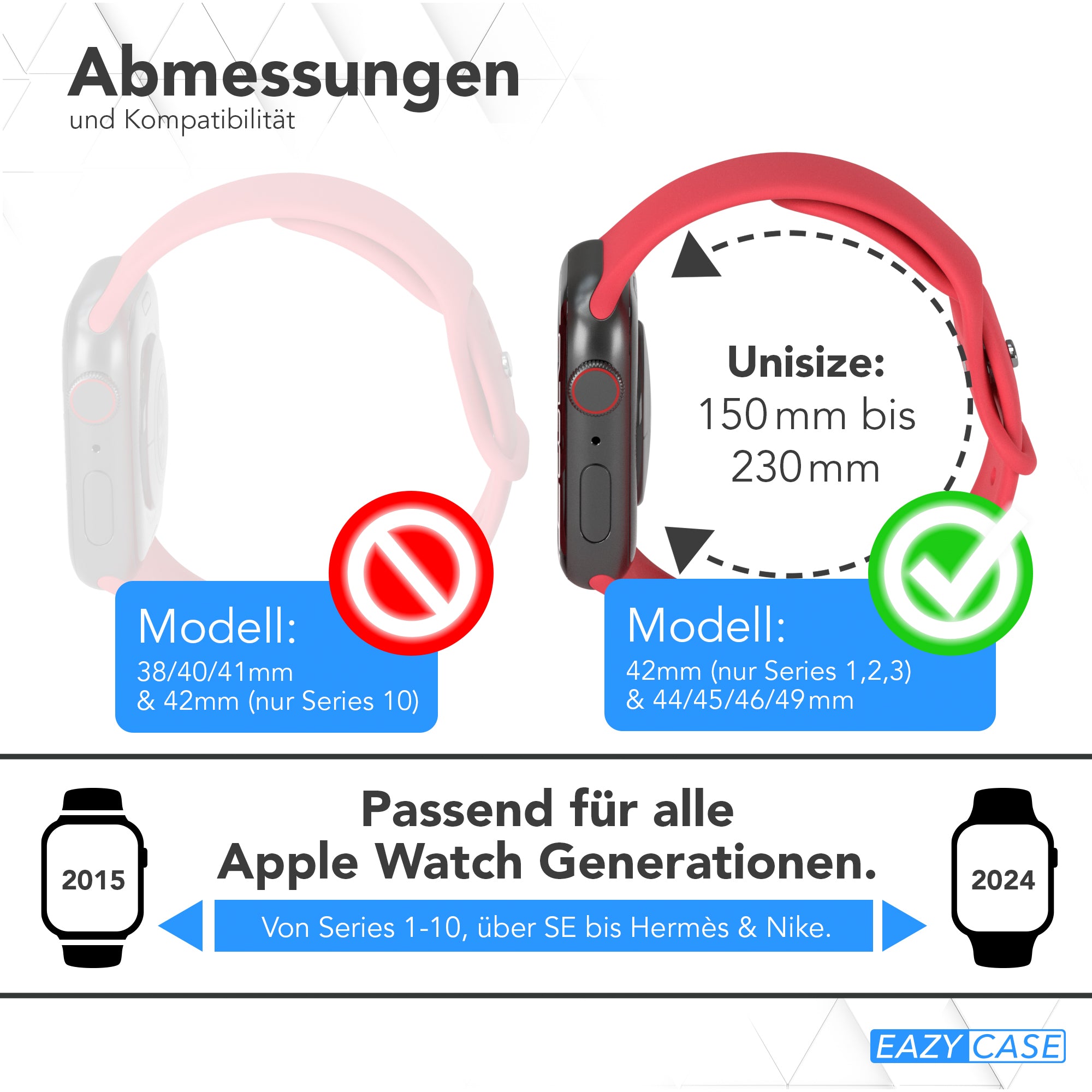 Apple Watch Silikon Armband mit Schnellverschluss von EAZY CASE
