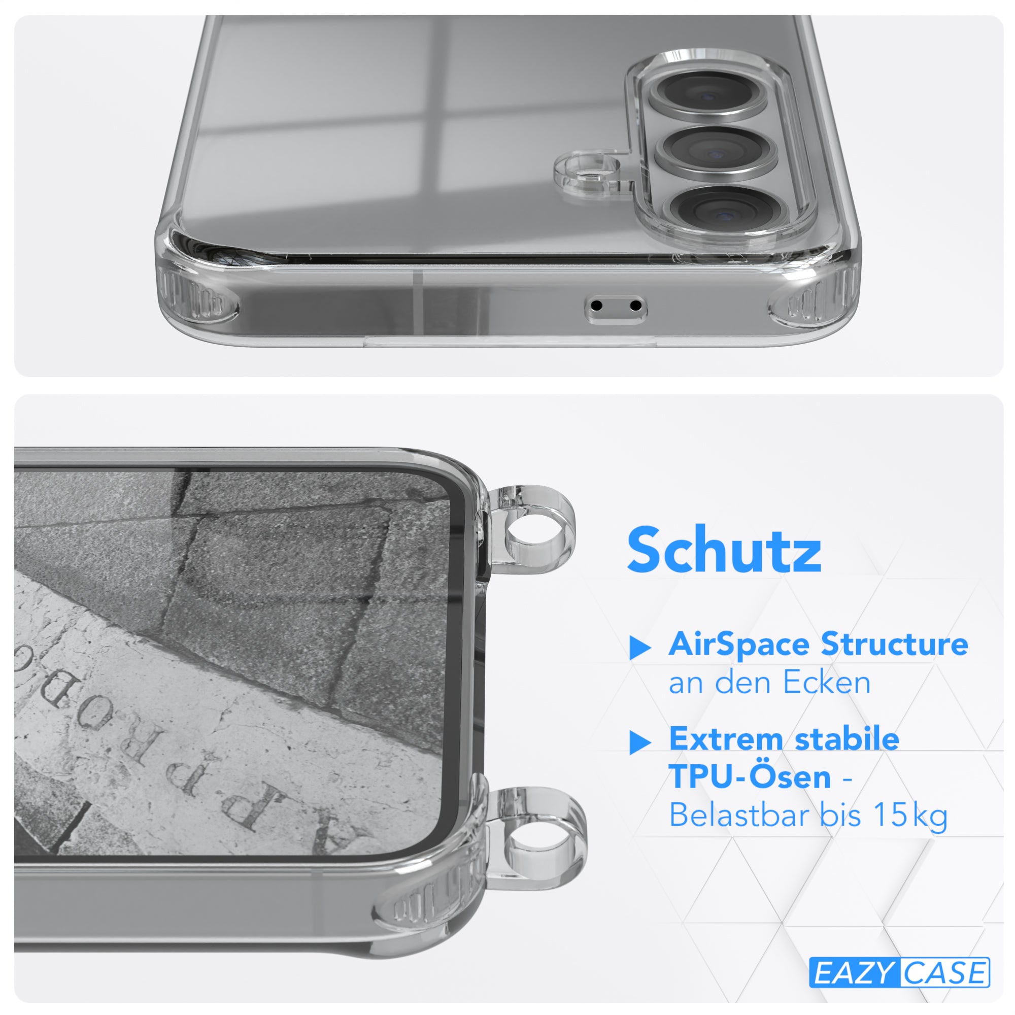 Galaxy S24 transparente Hülle + Kordel