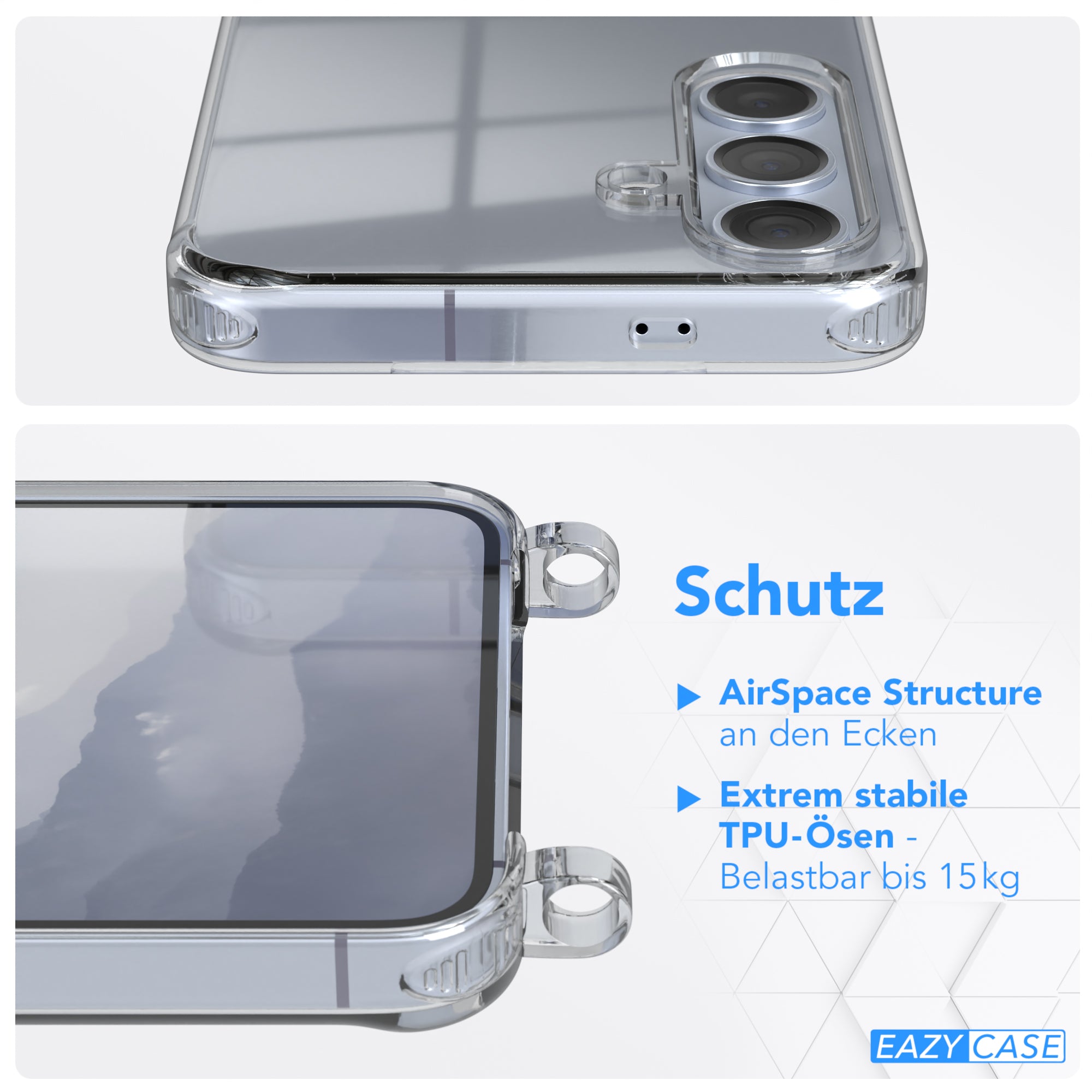 Galaxy S24 transparente Hülle + Kordel