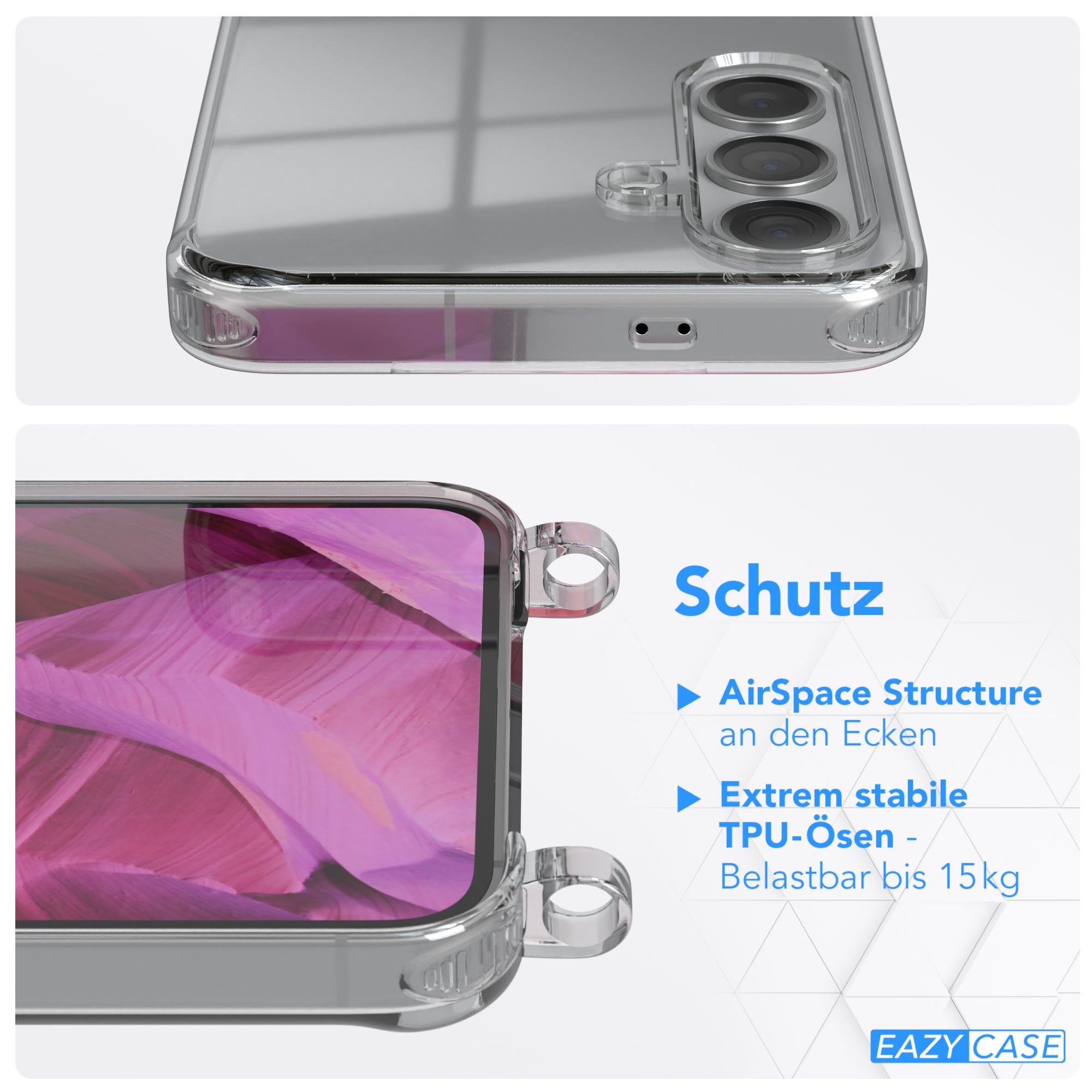 Galaxy S24 transparente Hülle + Kordel